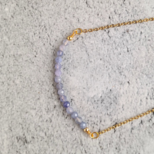 Bar Gemstone Necklace - Tanzanite