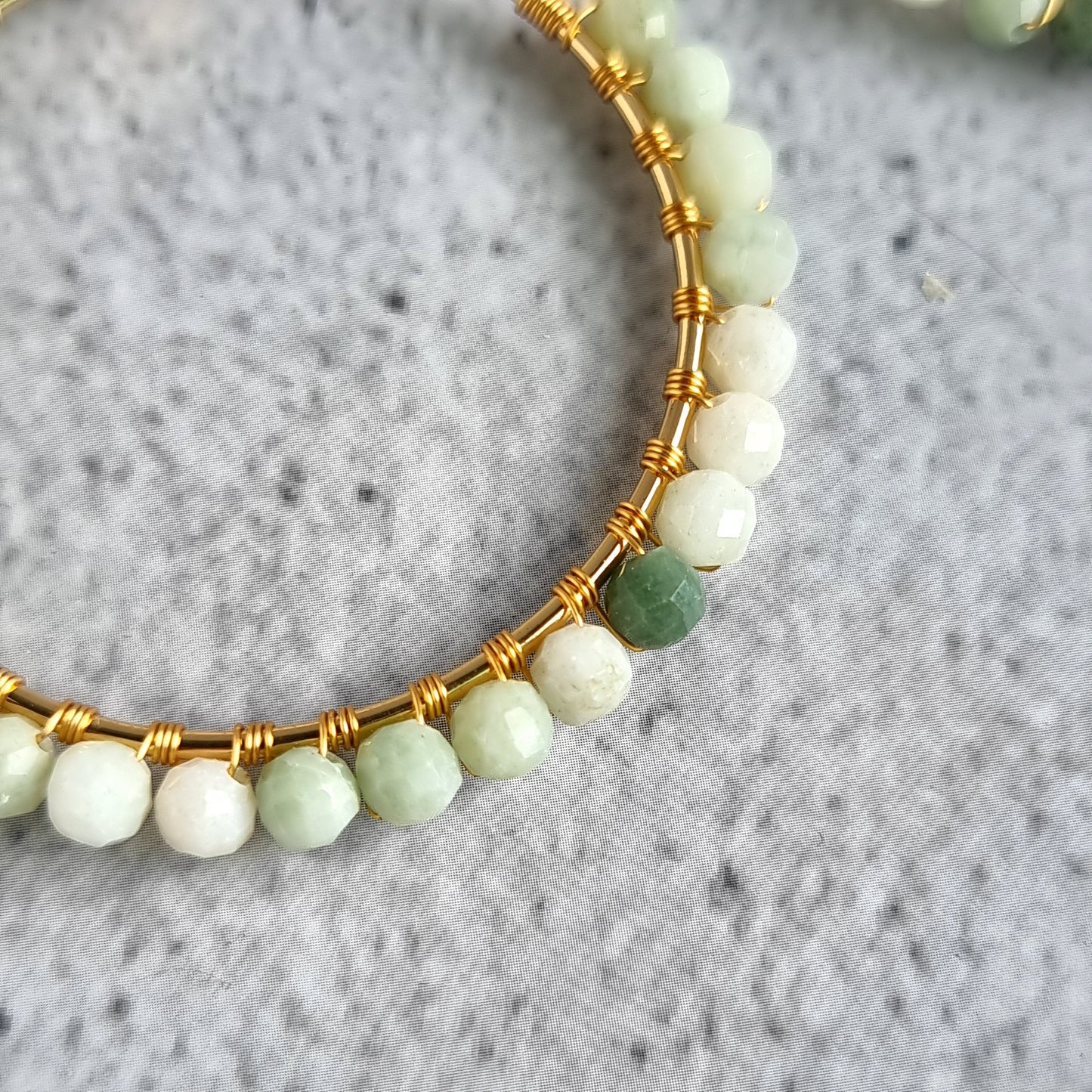Jade - Big Hoop Gemstone Earrings