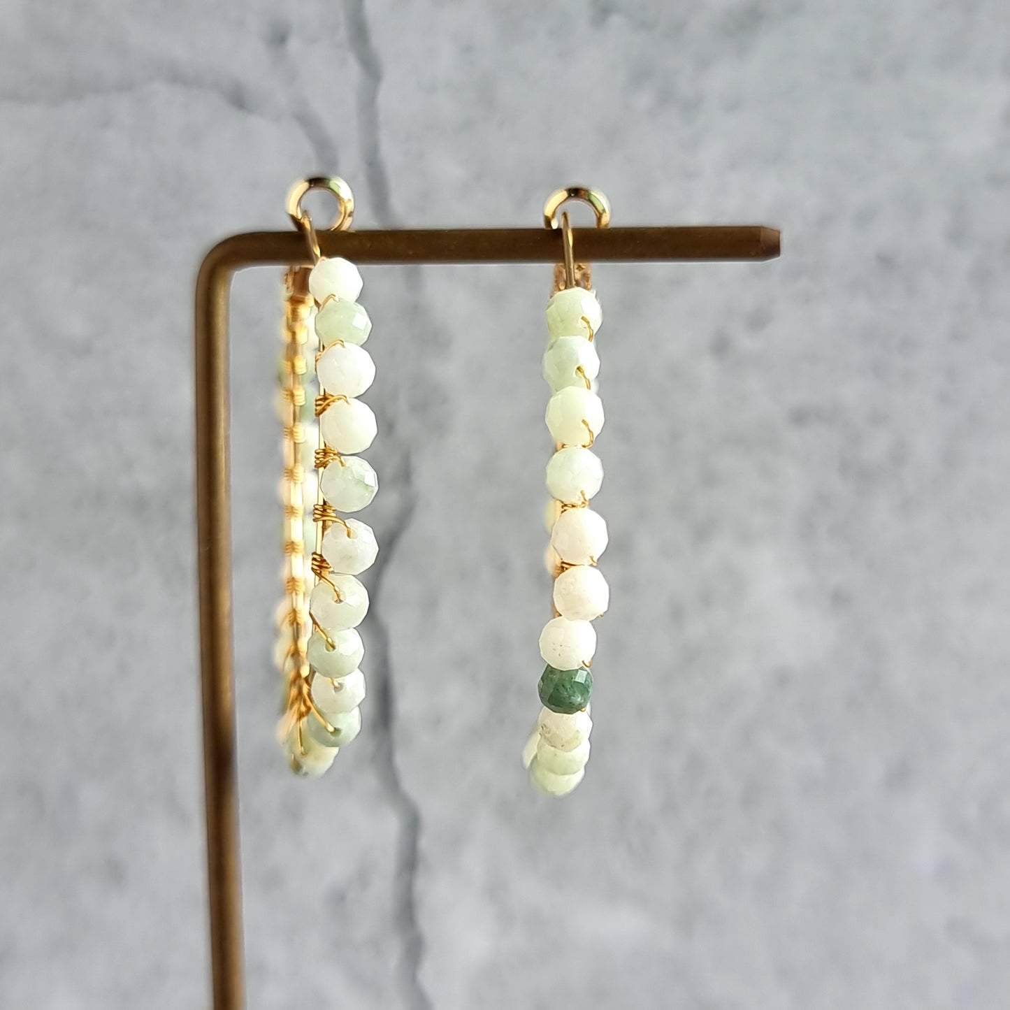 Jade - Big Hoop Gemstone Earrings