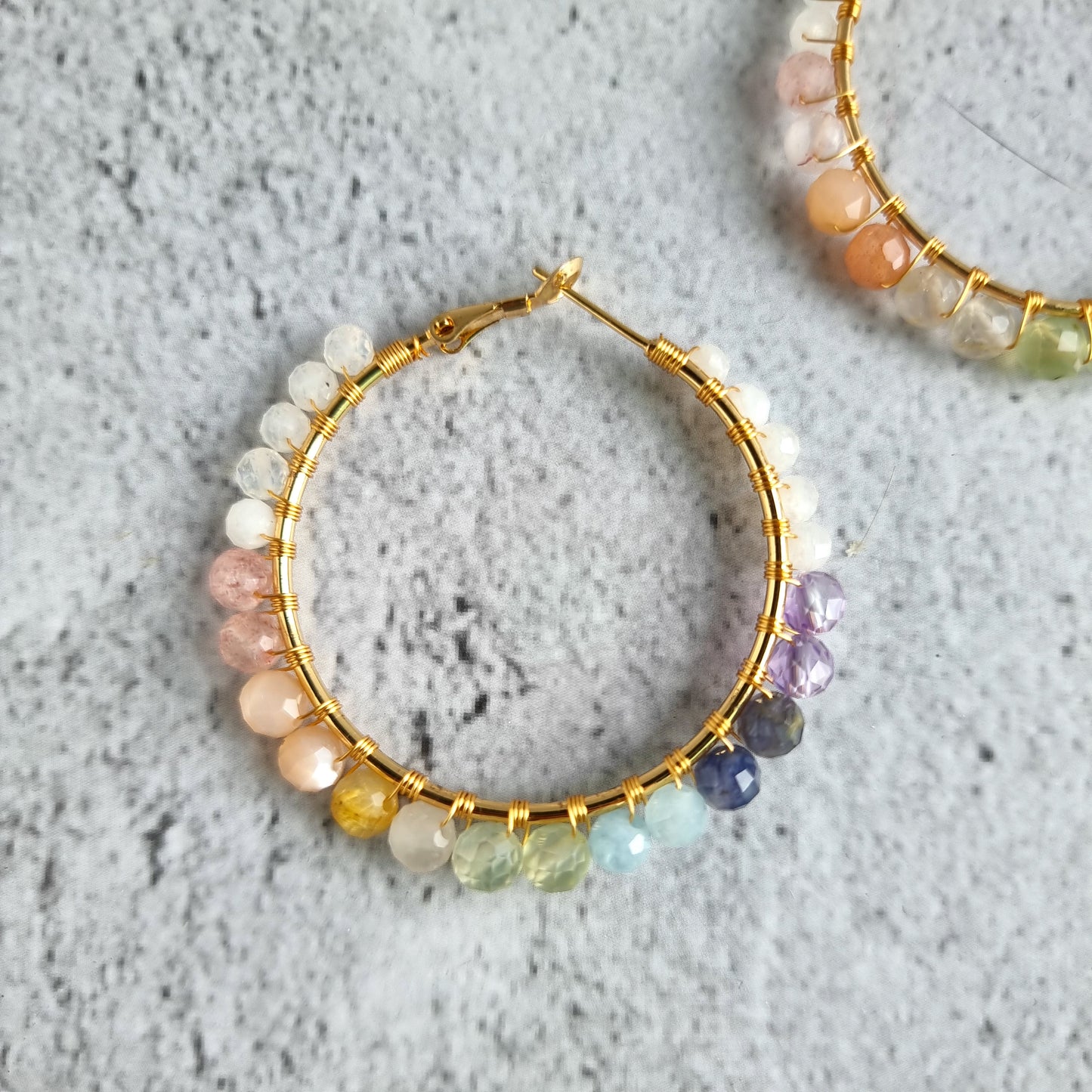 Big Hoop - Multi Gemstone Earrings
