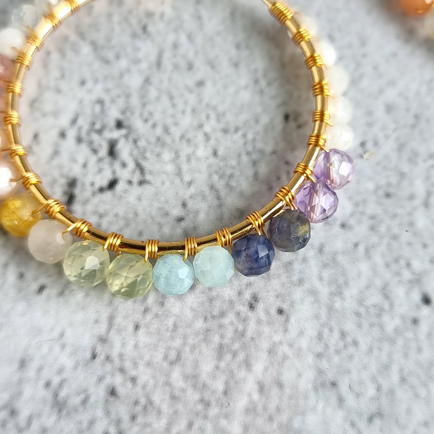 Big Hoop - Multi Gemstone Earrings