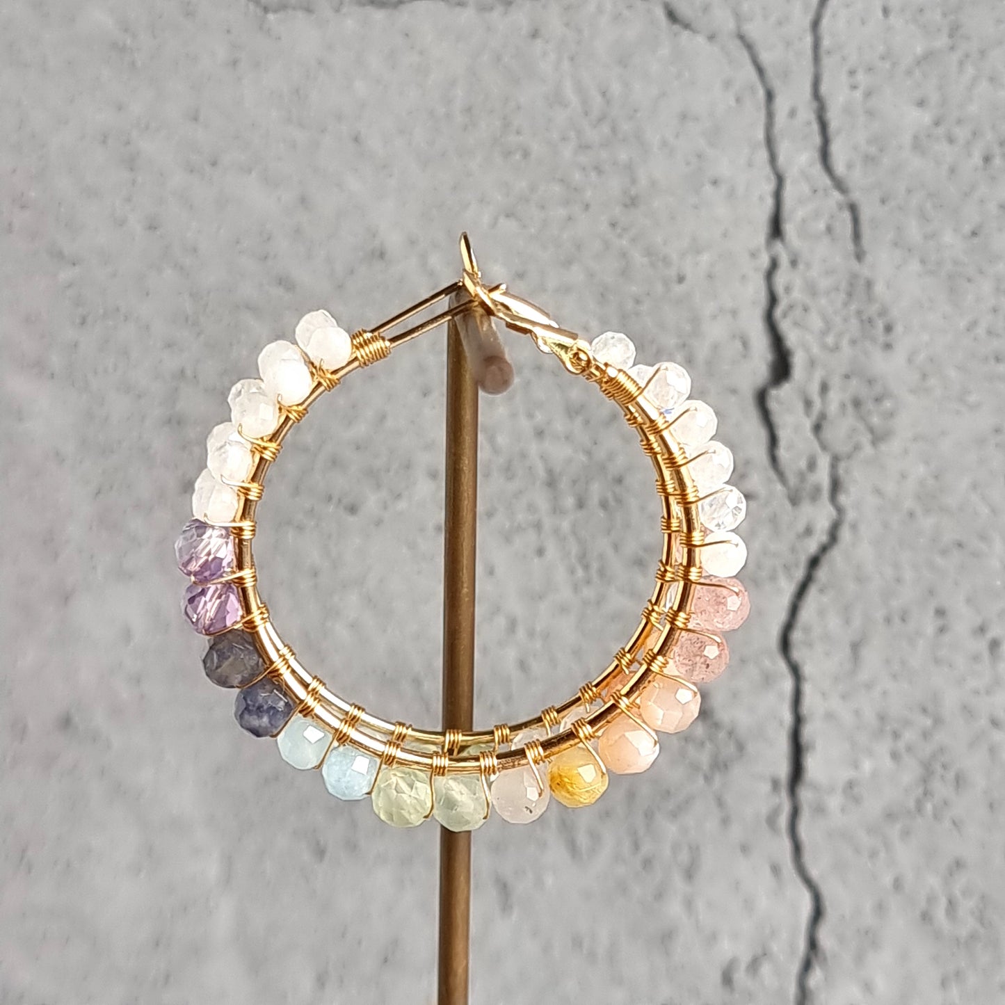 Big Hoop - Multi Gemstone Earrings