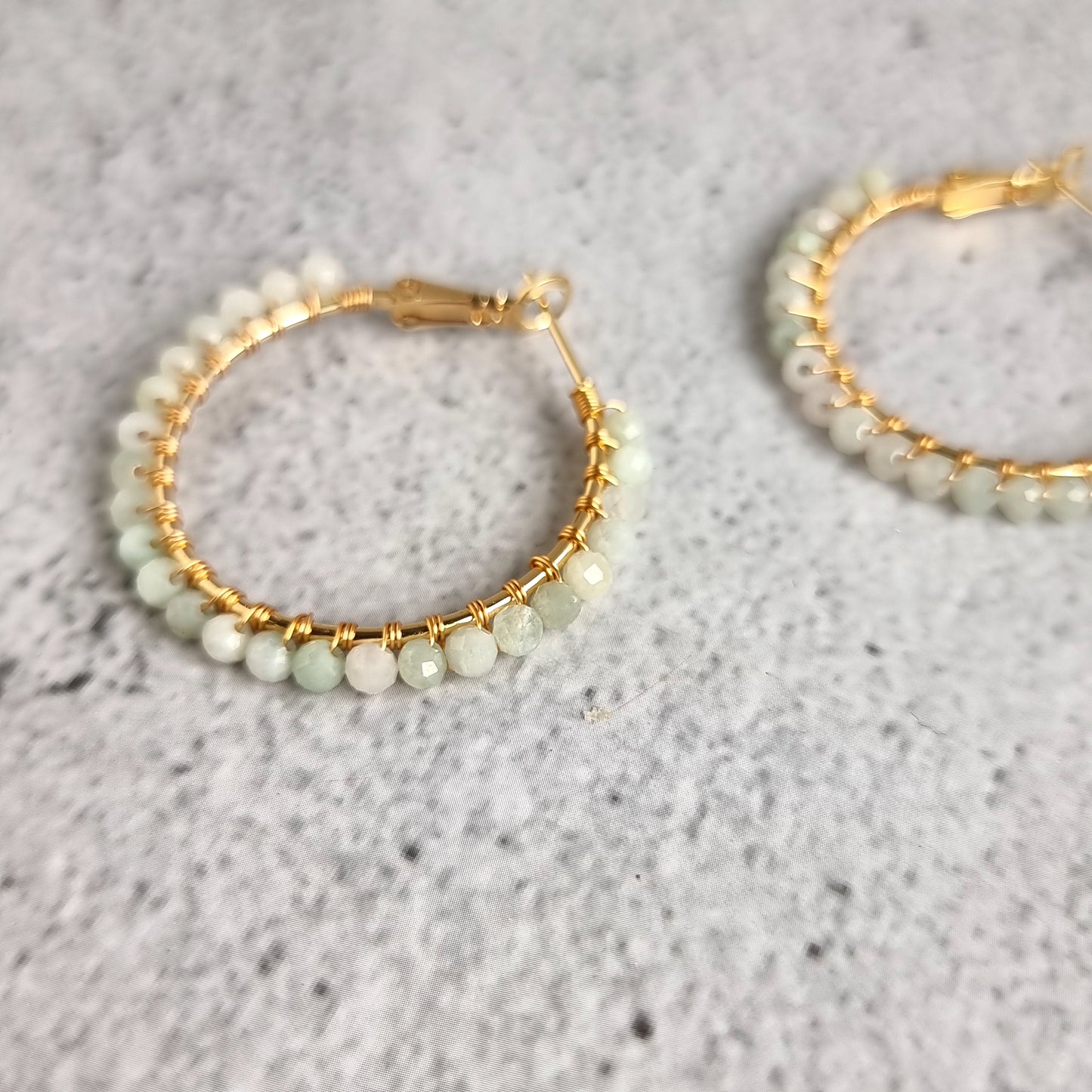 Jade - Medium Hoop Gemstone Earrings