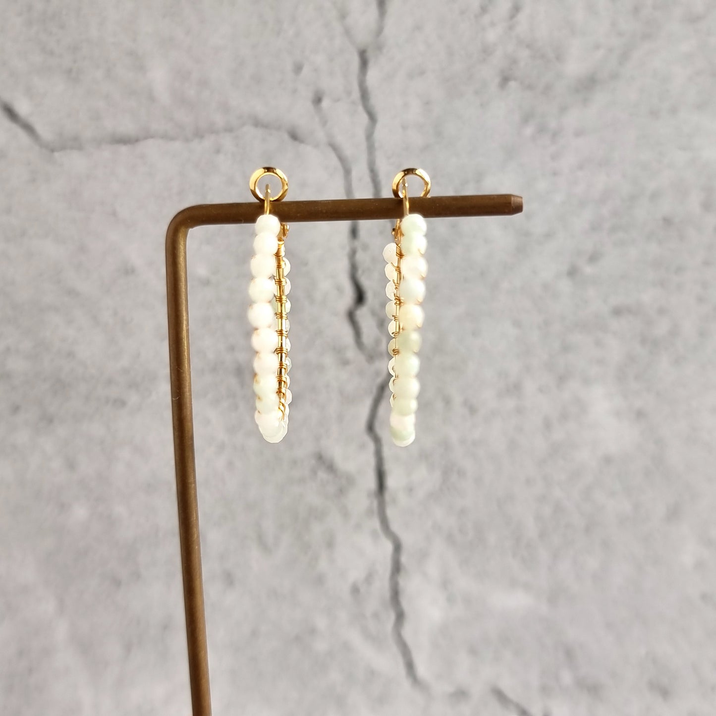 Jade - Medium Hoop Gemstone Earrings