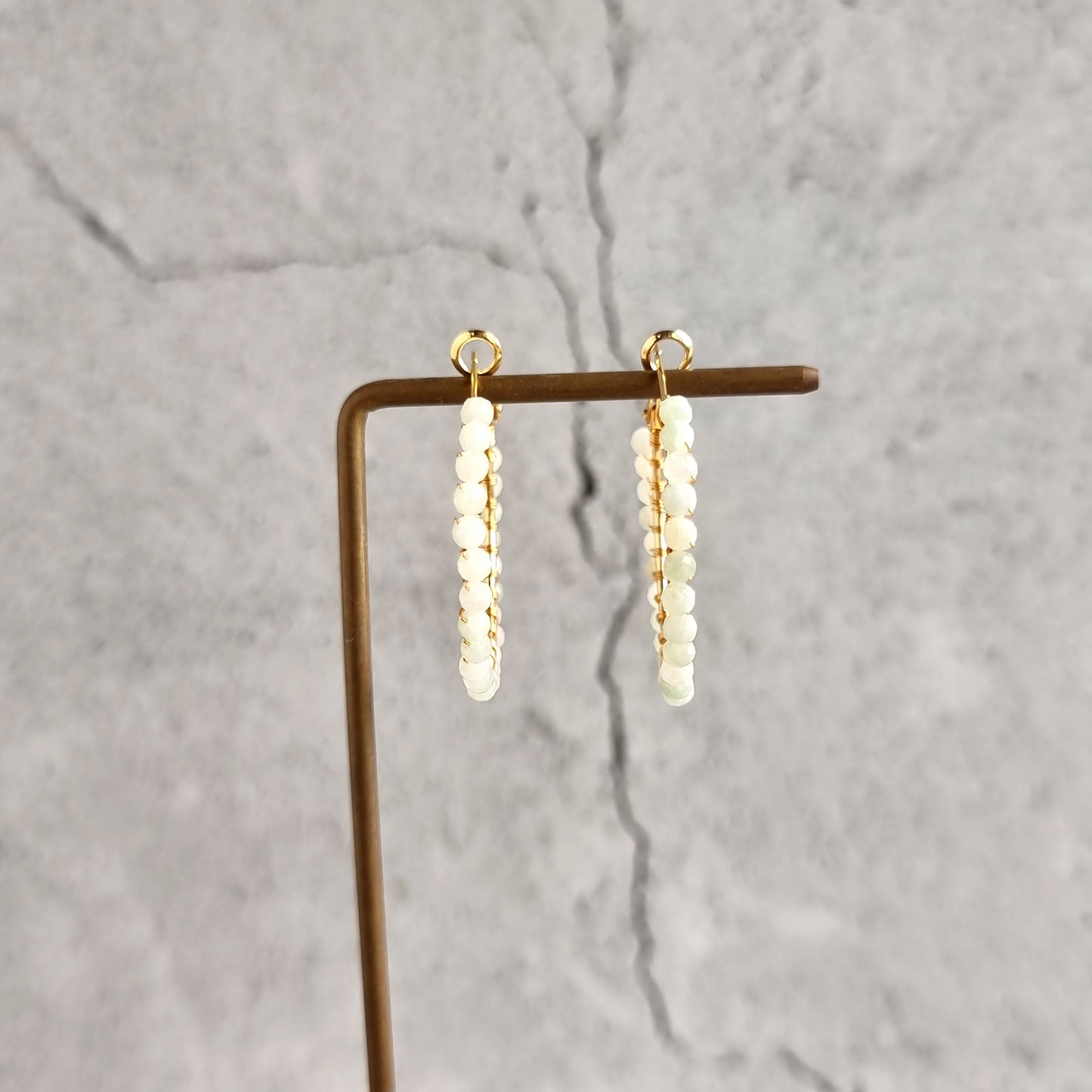 Jade - Medium Hoop Gemstone Earrings