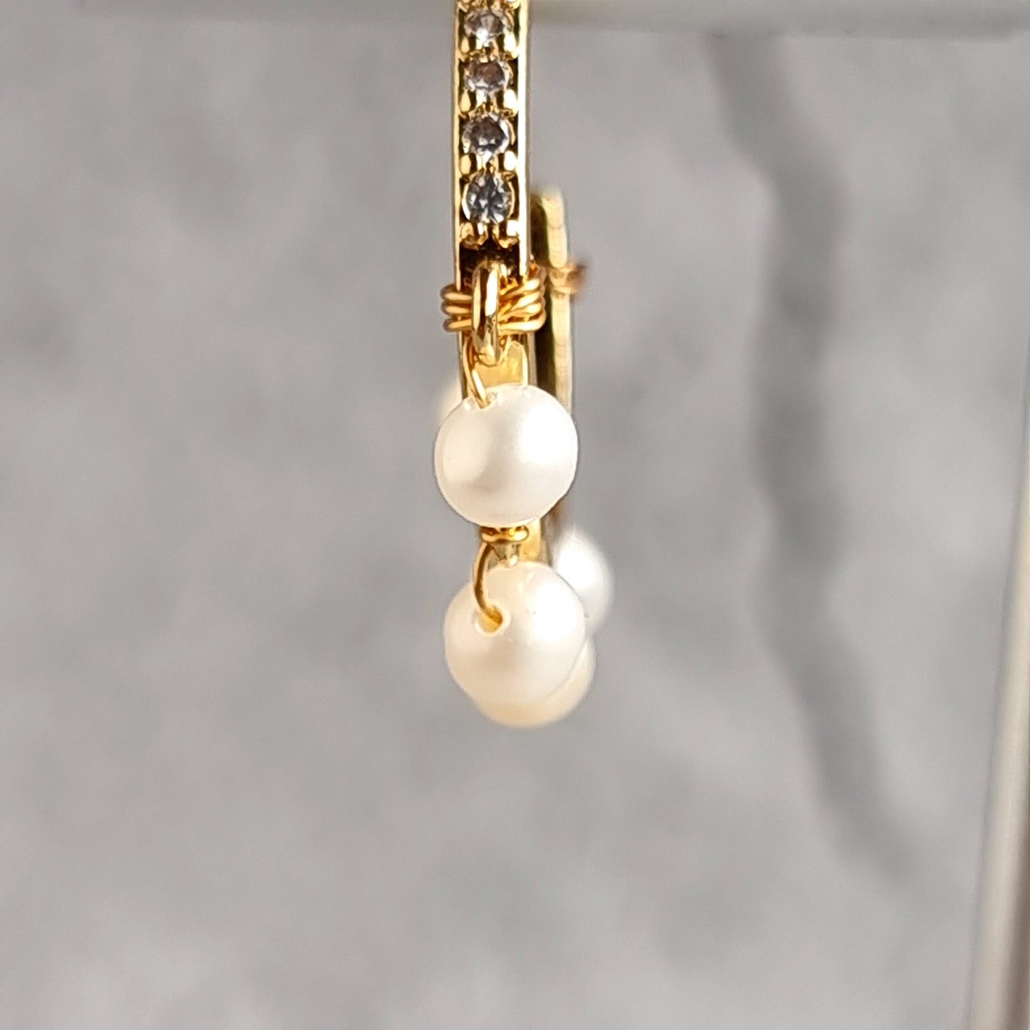 Half Hoop Fresh Water Pearl Earring