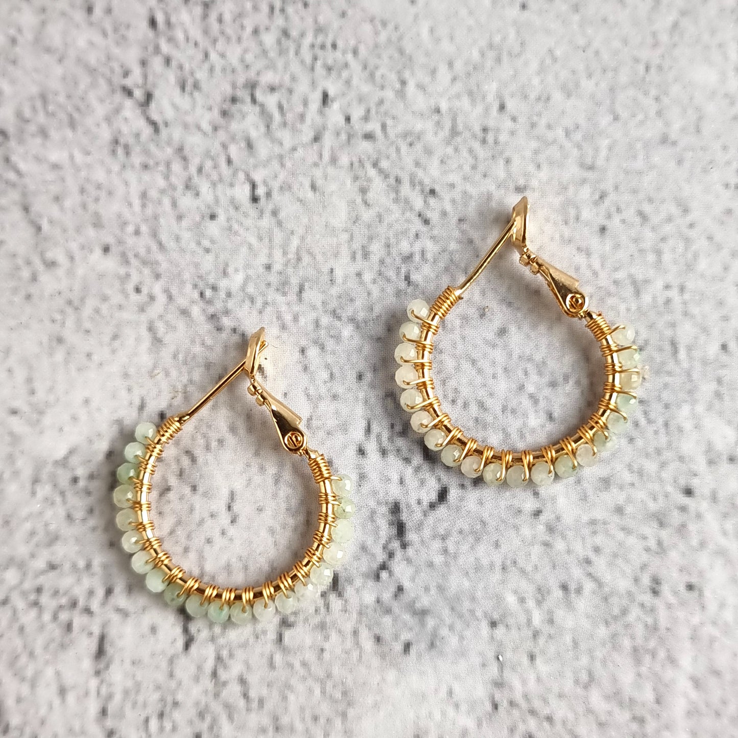 Jade - Small Hoop Gemstone Earrings