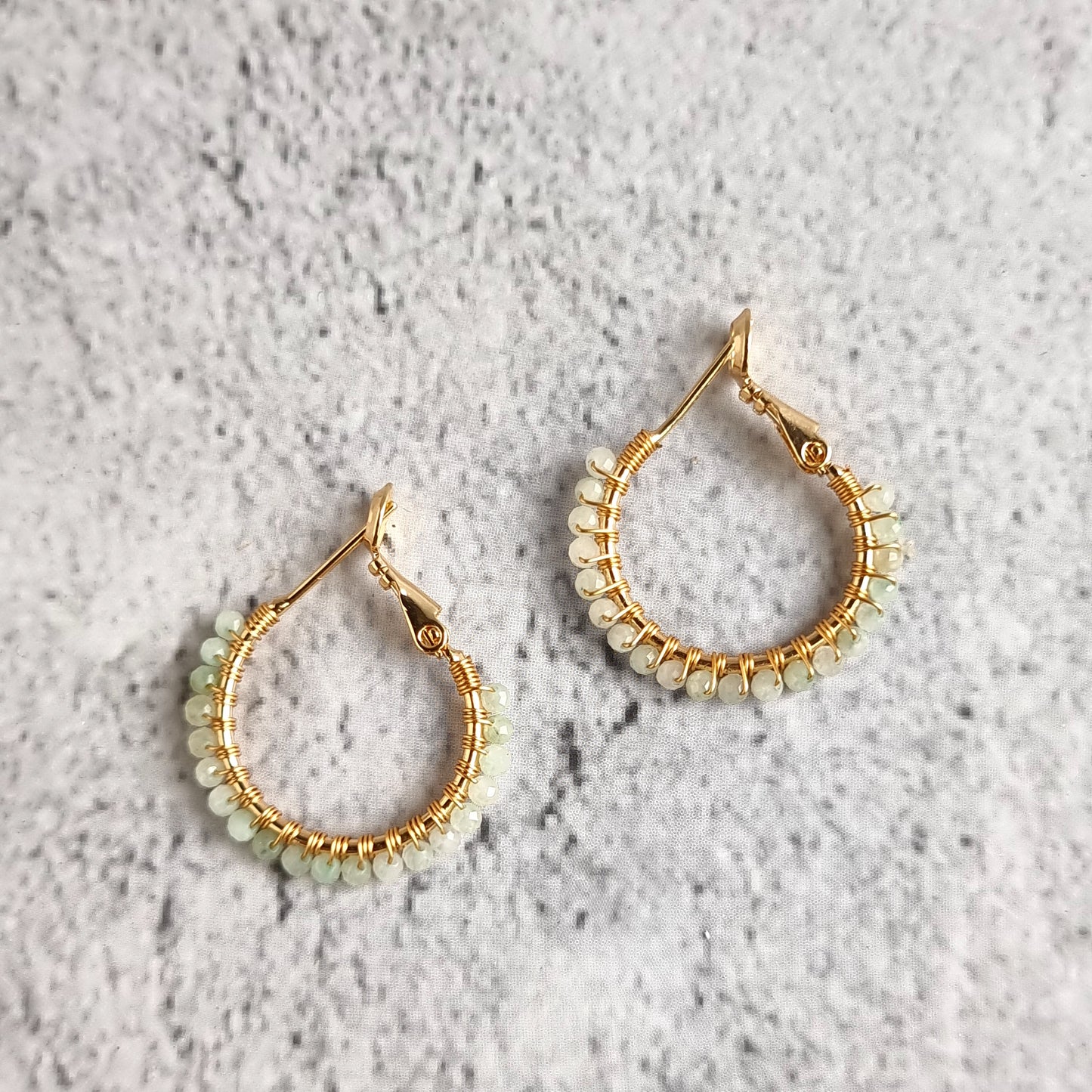 Jade - Small Hoop Gemstone Earrings