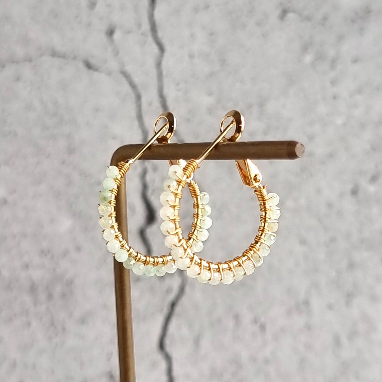 Jade - Small Hoop Gemstone Earrings