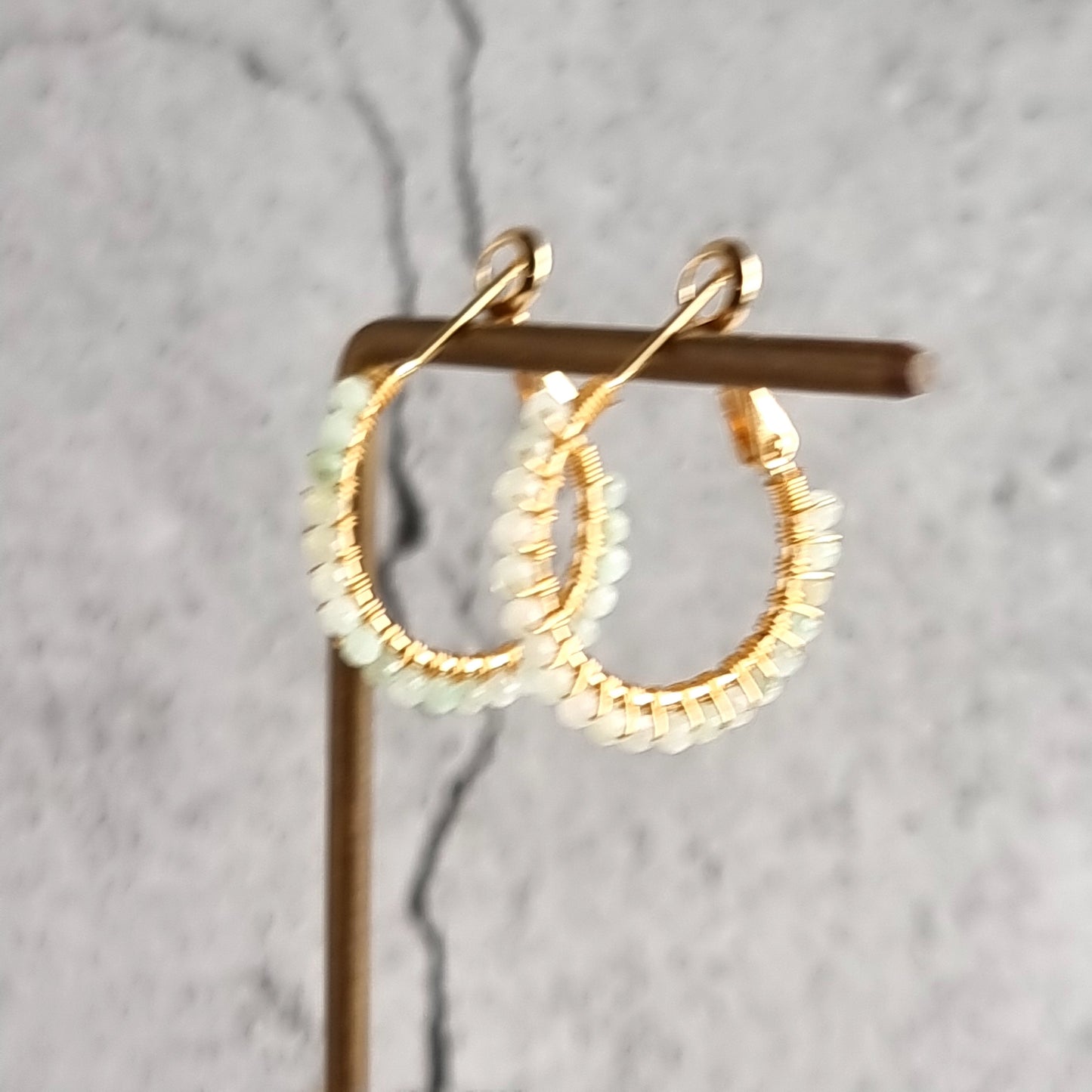 Jade - Small Hoop Gemstone Earrings