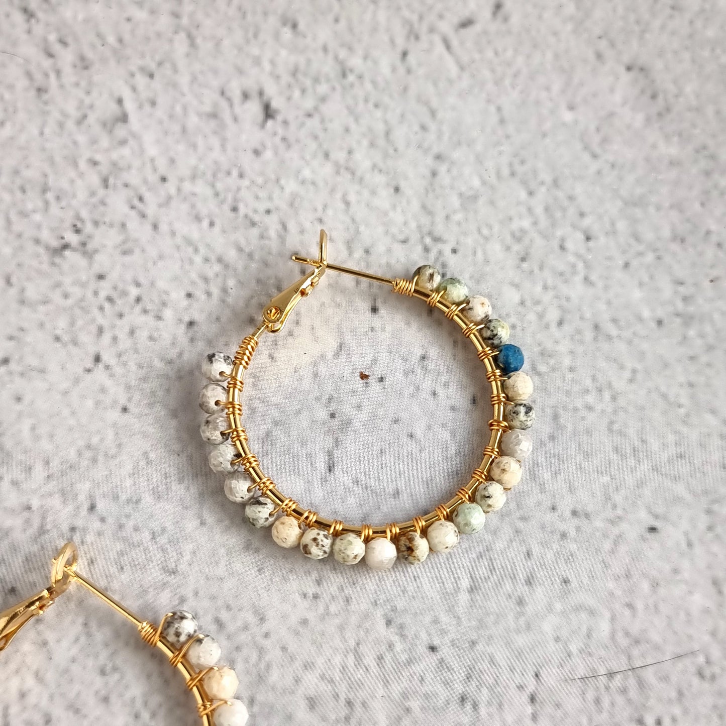 K2 Jasper - Medium Hoop Gemstone Earrings