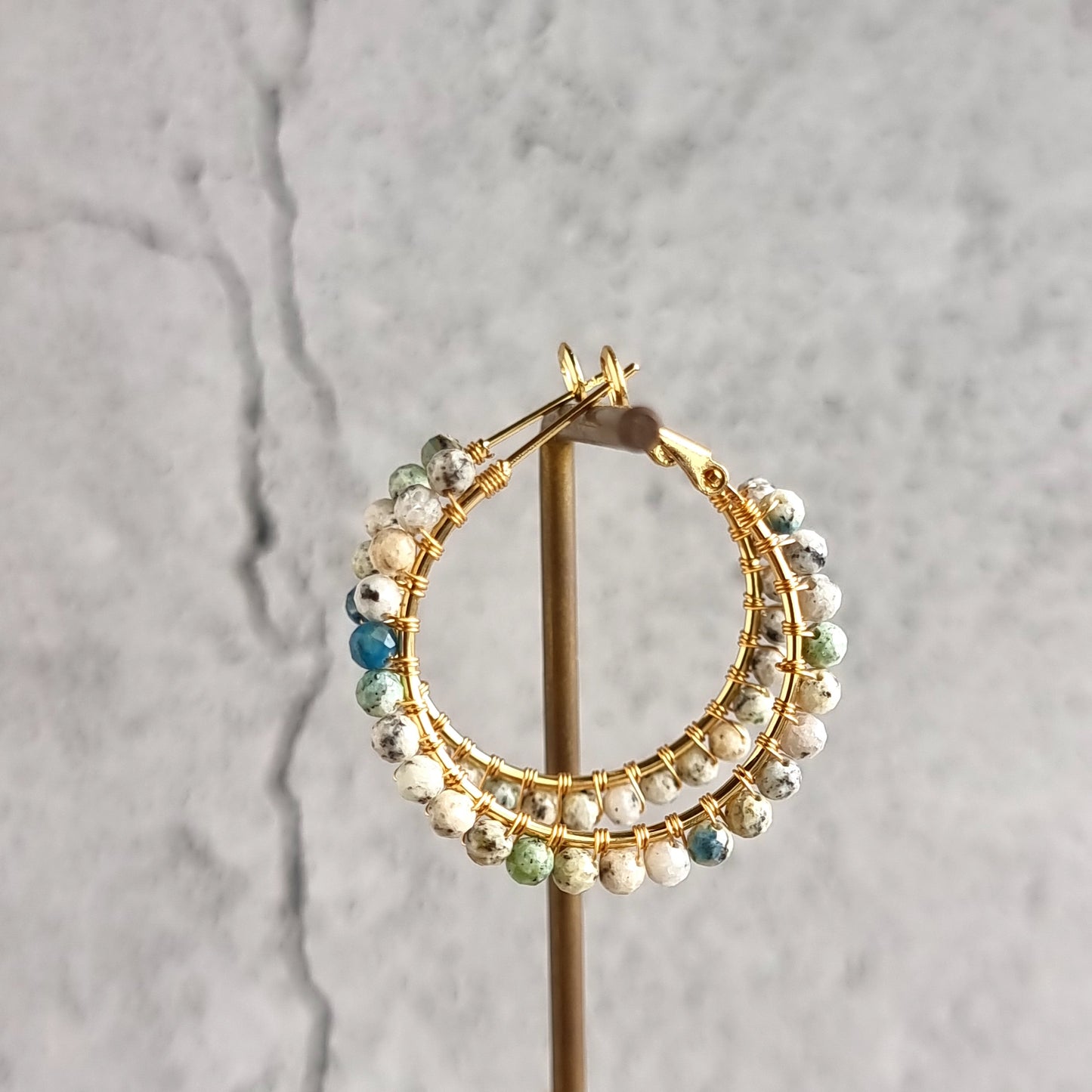 K2 Jasper - Medium Hoop Gemstone Earrings
