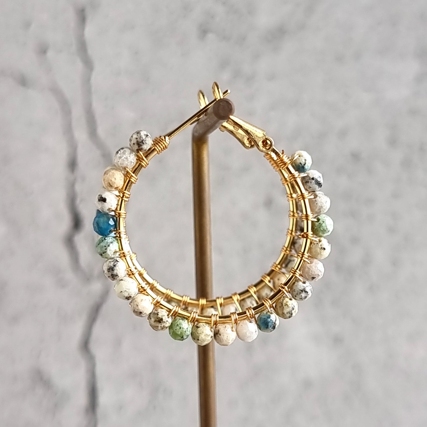K2 Jasper - Medium Hoop Gemstone Earrings