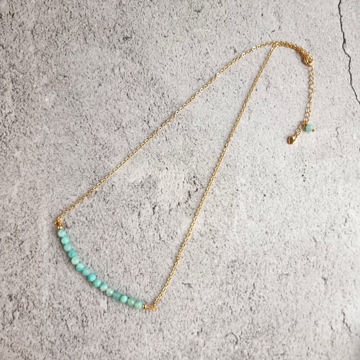 Bar Gemstone Necklace - Amazonite