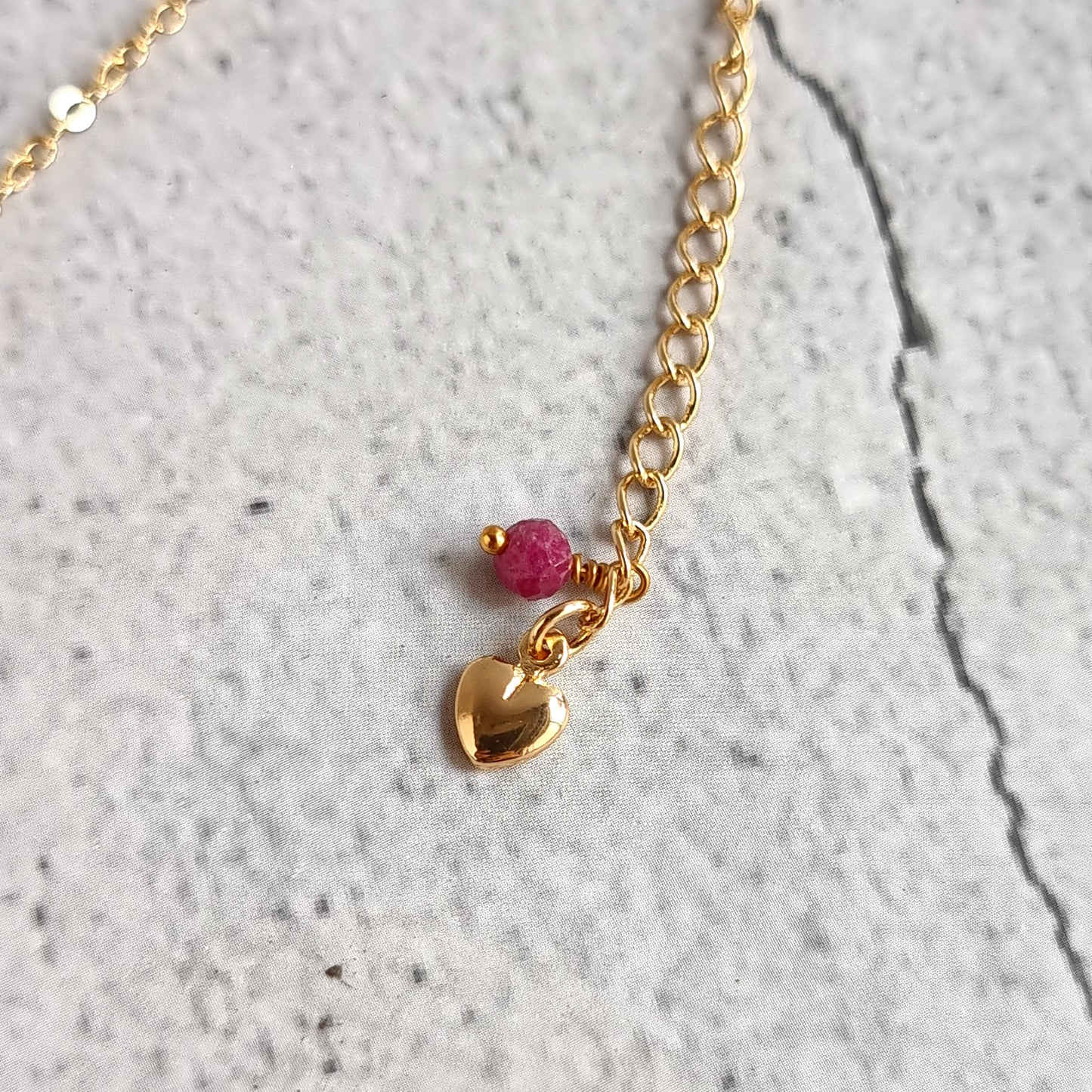 Bar Gemstone Necklace - Ruby