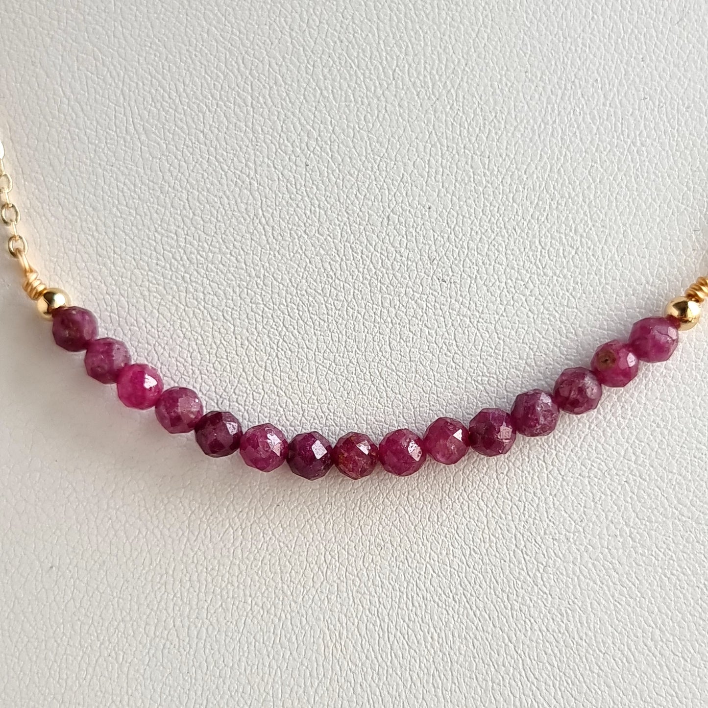 Bar Gemstone Necklace - Ruby