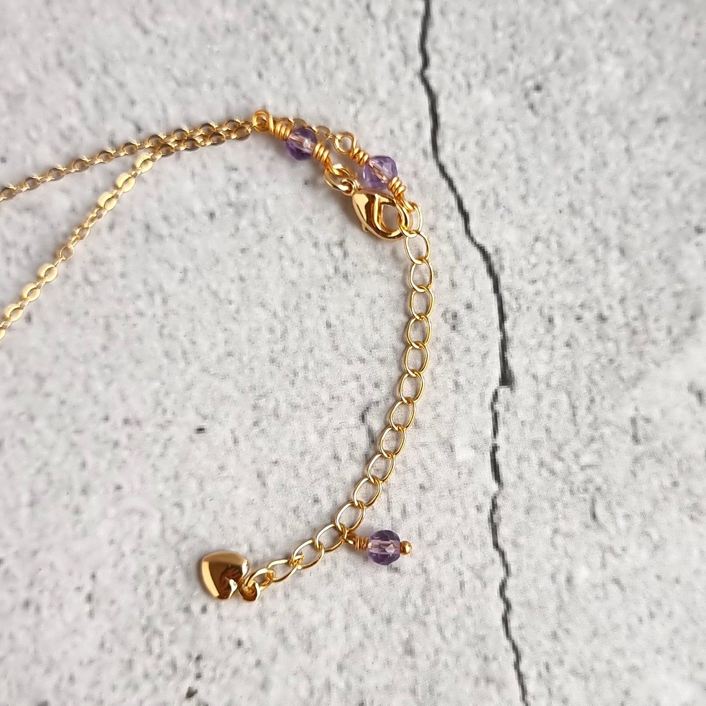 Bar Gemstone Necklace - Amethyst