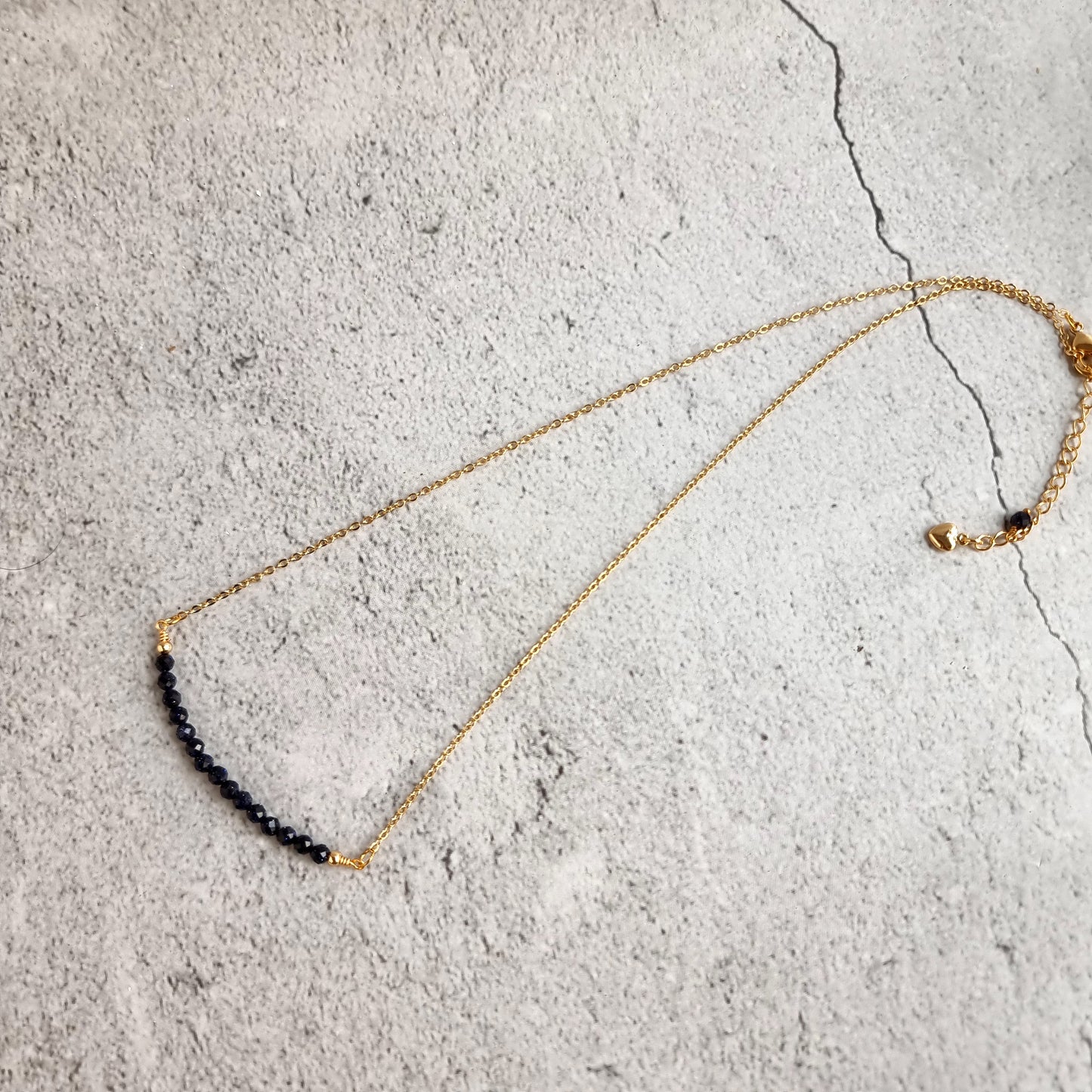 Bar Gemstone Necklace - Blue Sun Stone