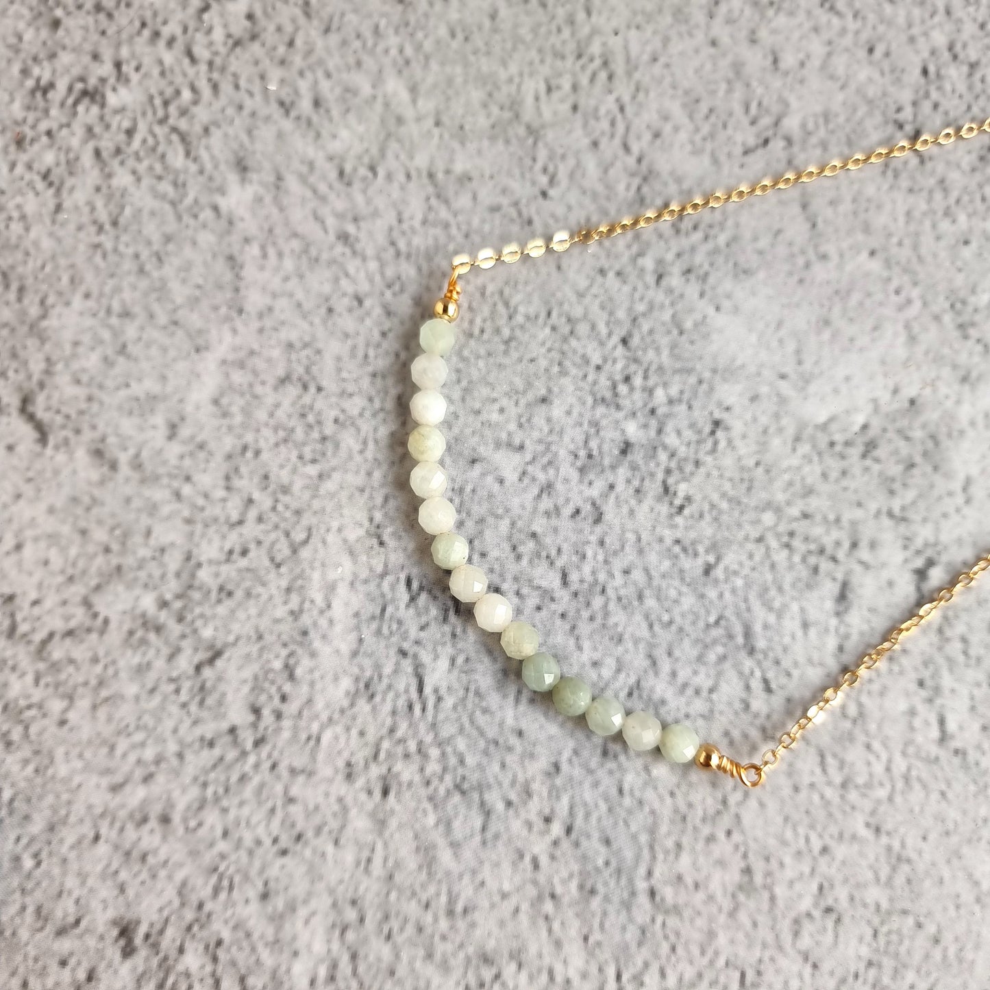 Bar Gemstone Necklace - Jade