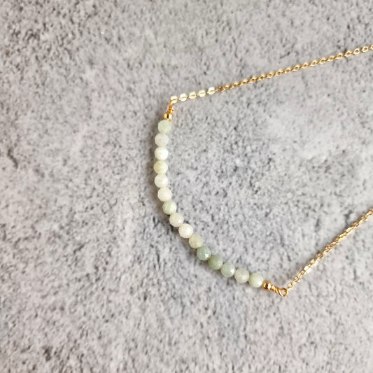 Bar Gemstone Necklace - Jade