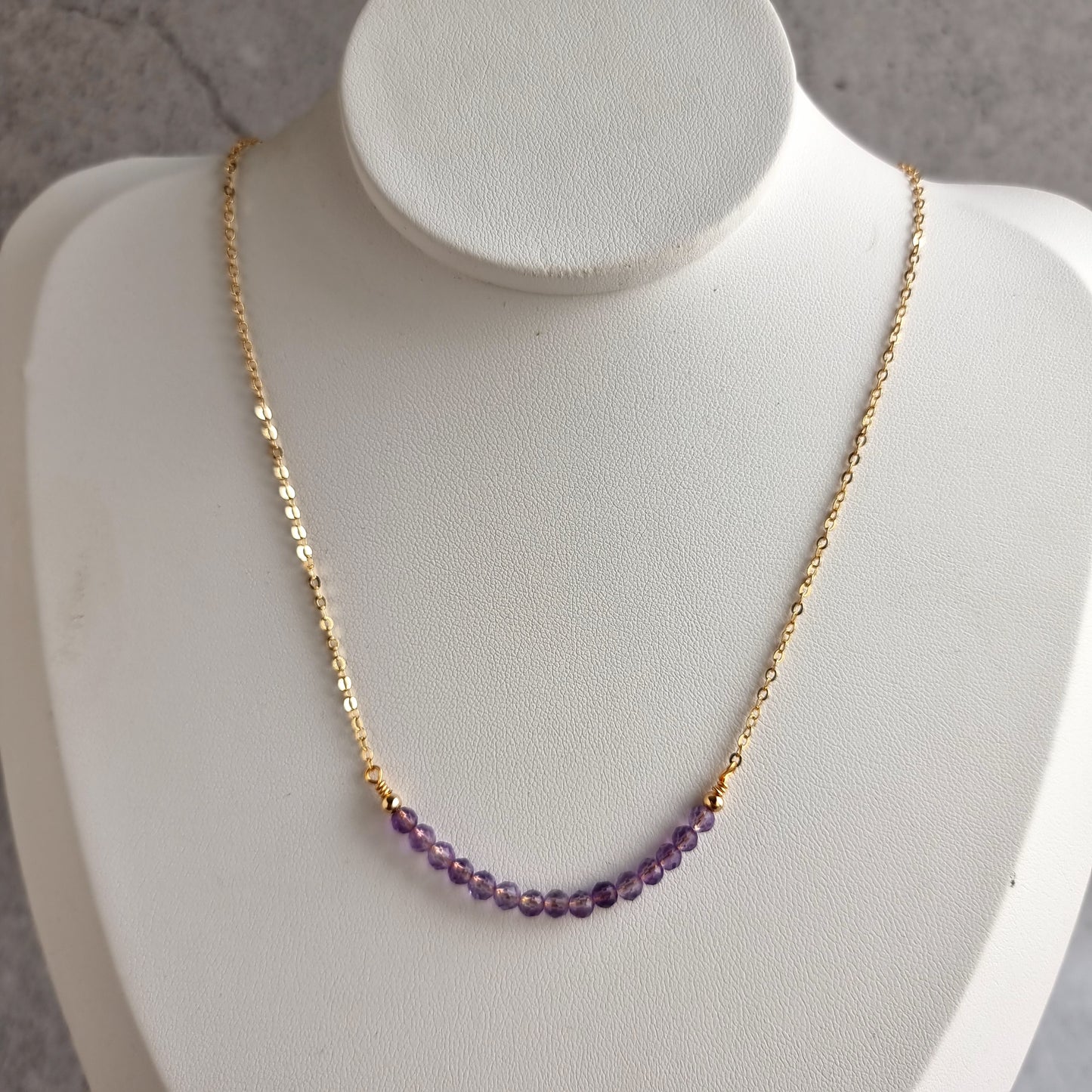 Bar Gemstone Necklace - Amethyst