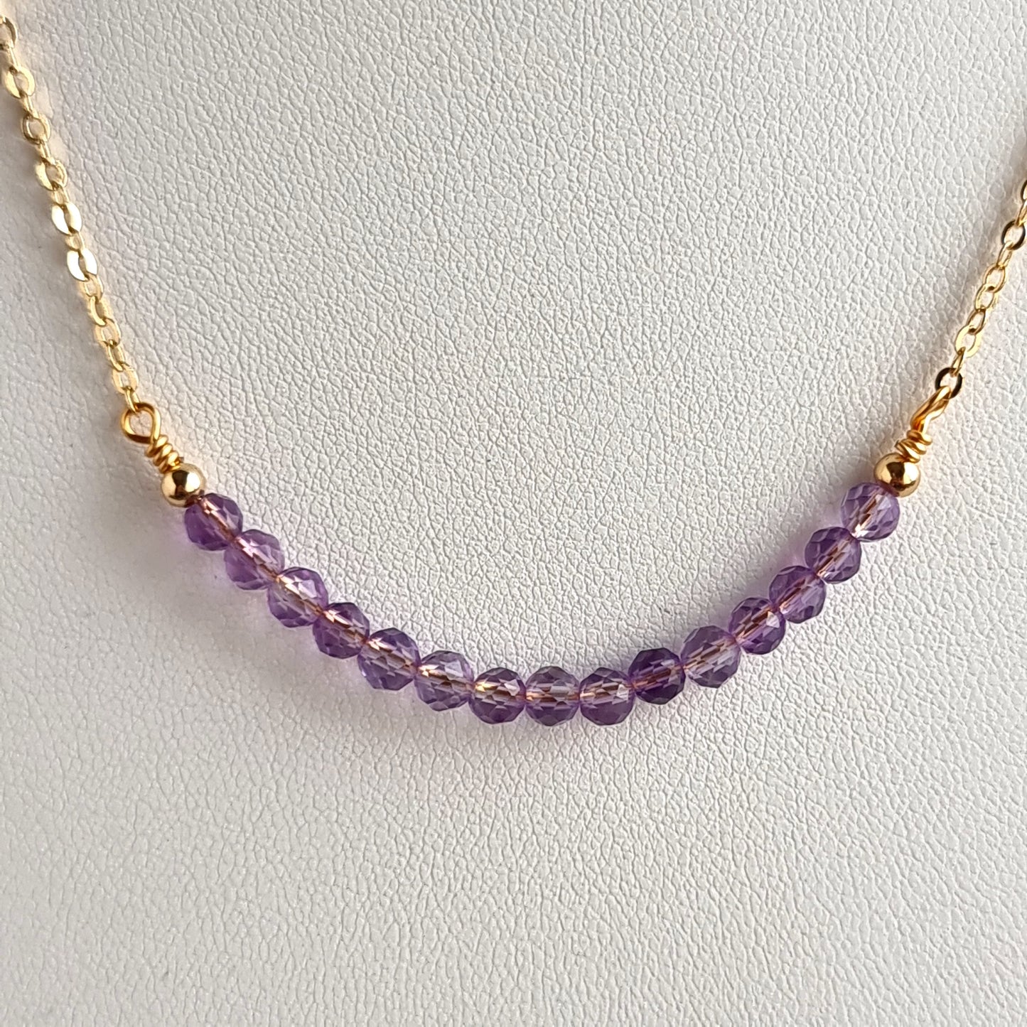 Bar Gemstone Necklace - Amethyst