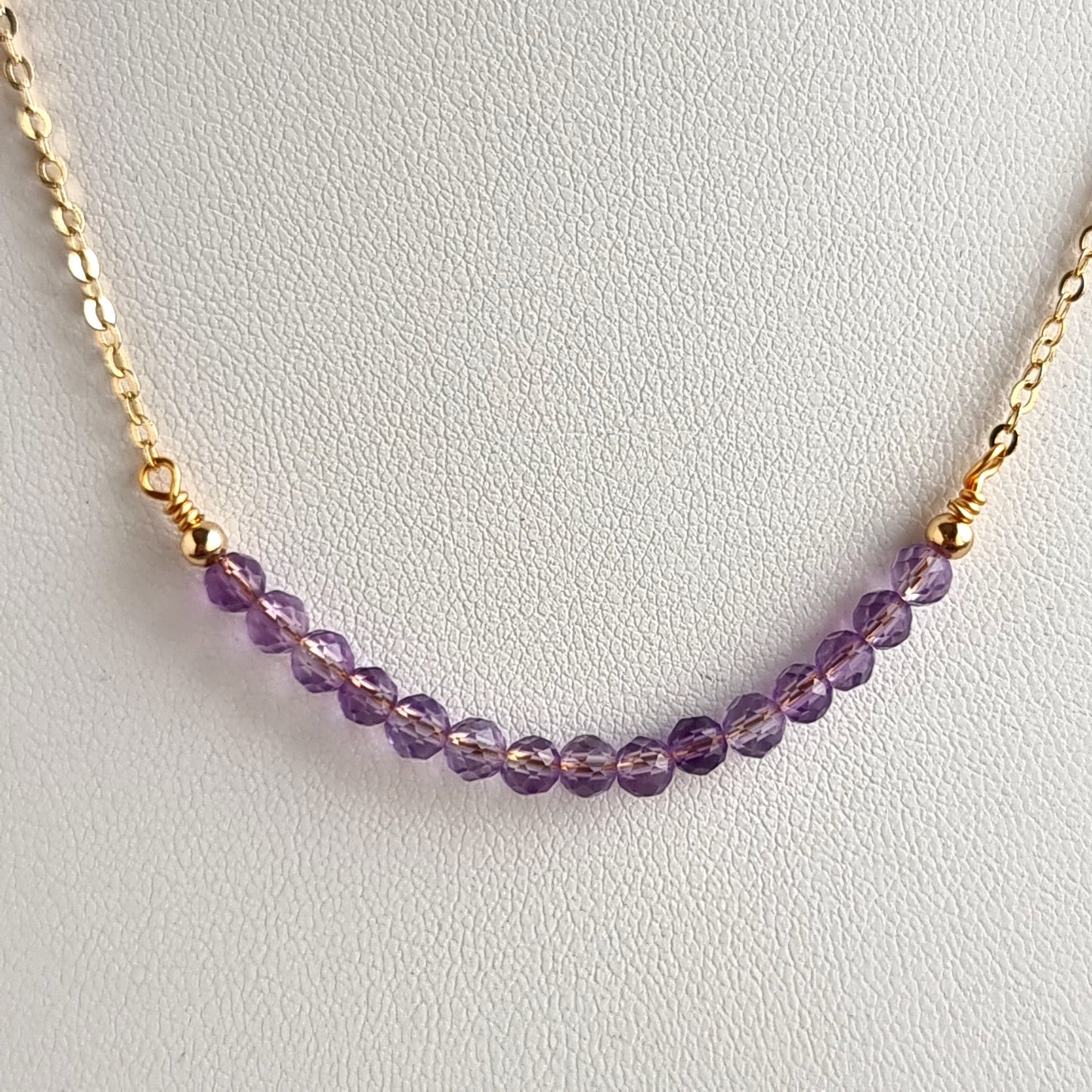 Bar Gemstone Necklace - Amethyst