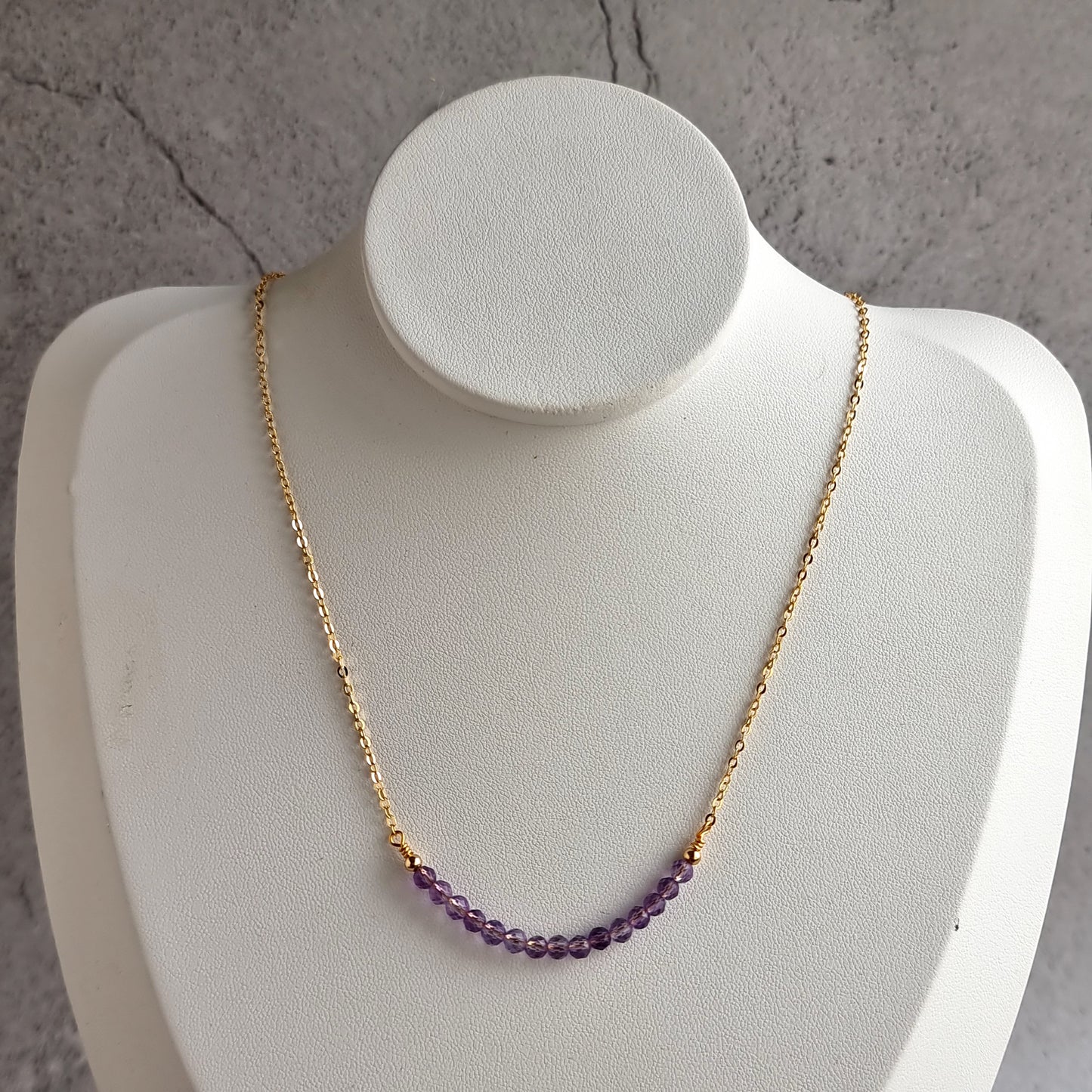 Bar Gemstone Necklace - Amethyst