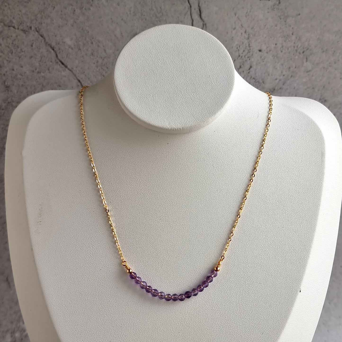 Bar Gemstone Necklace - Amethyst