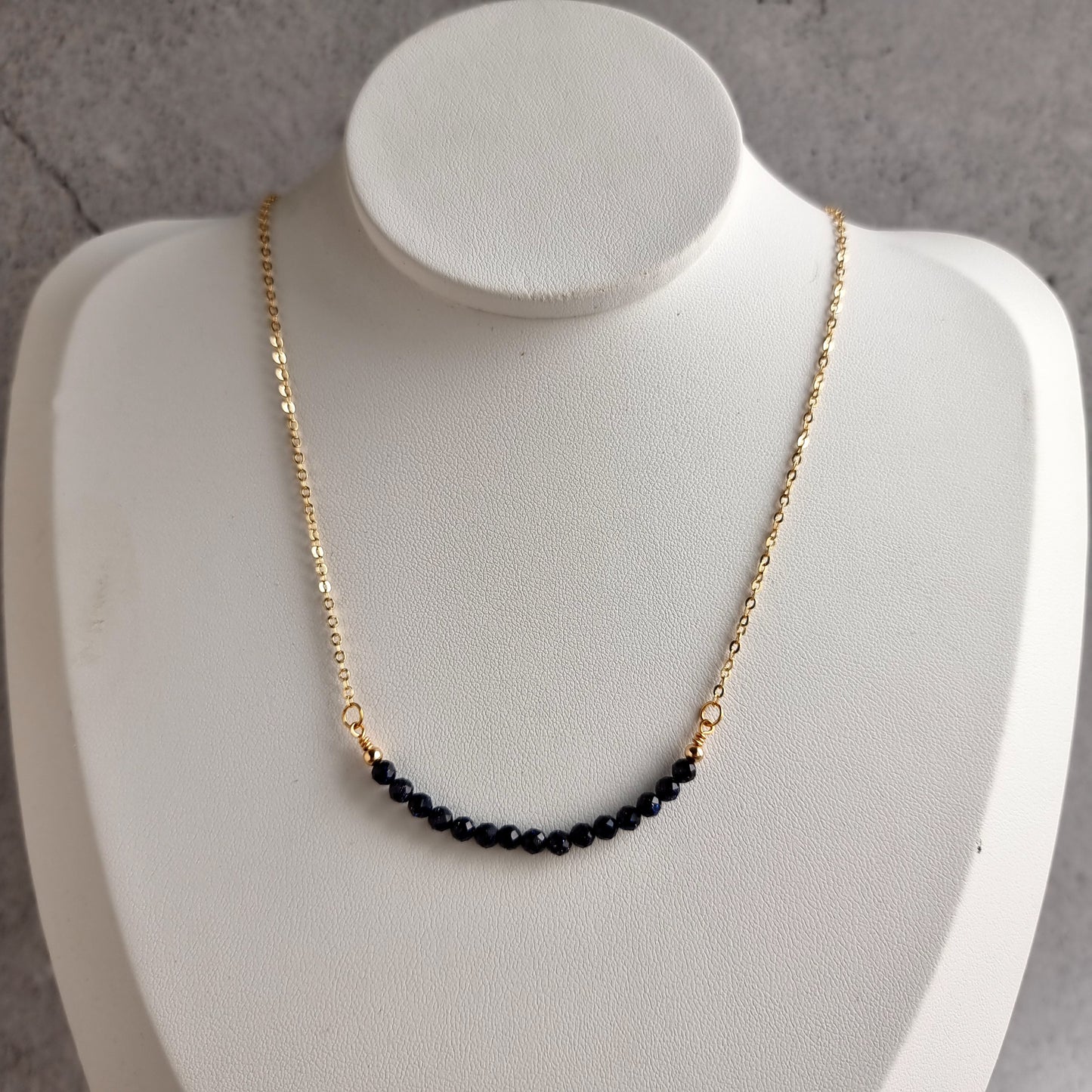 Bar Gemstone Necklace - Blue Sun Stone