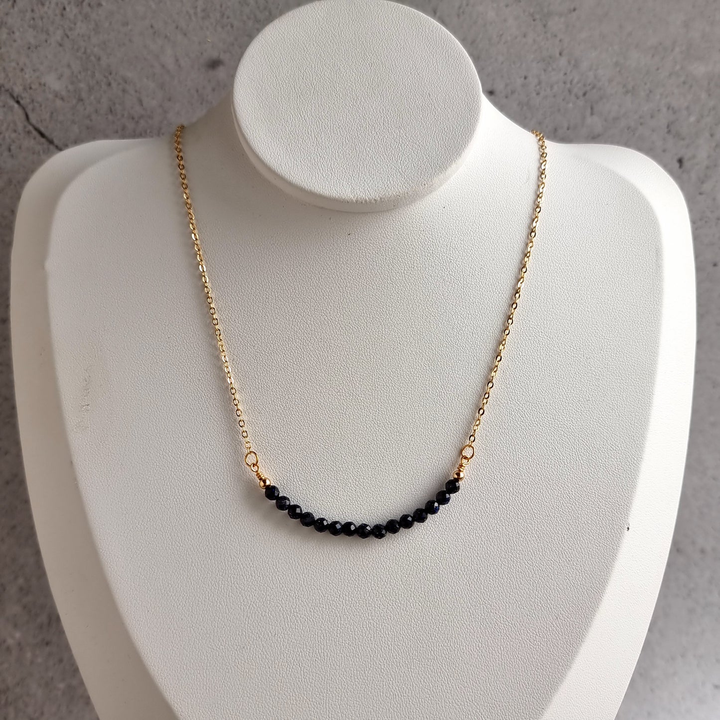 Bar Gemstone Necklace - Blue Sun Stone