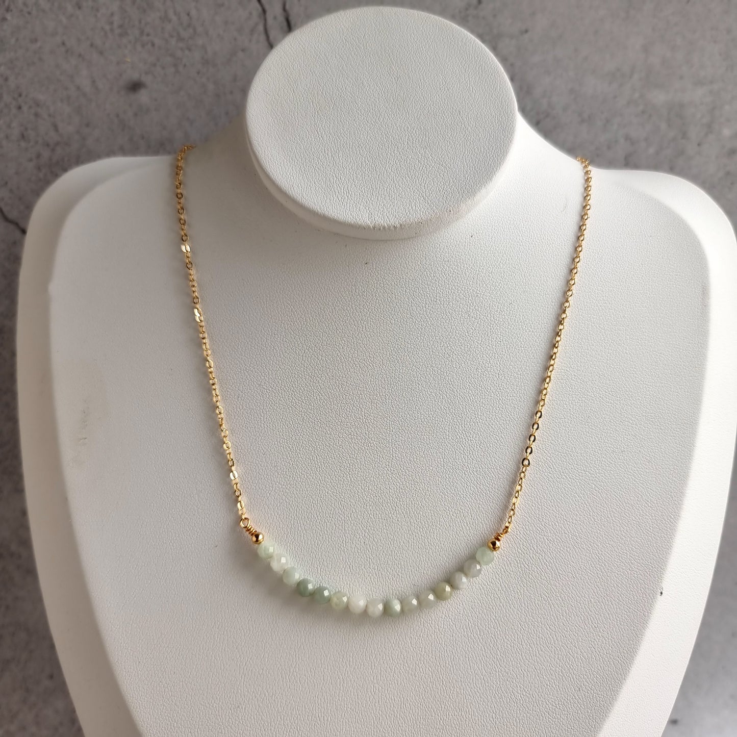 Bar Gemstone Necklace - Jade