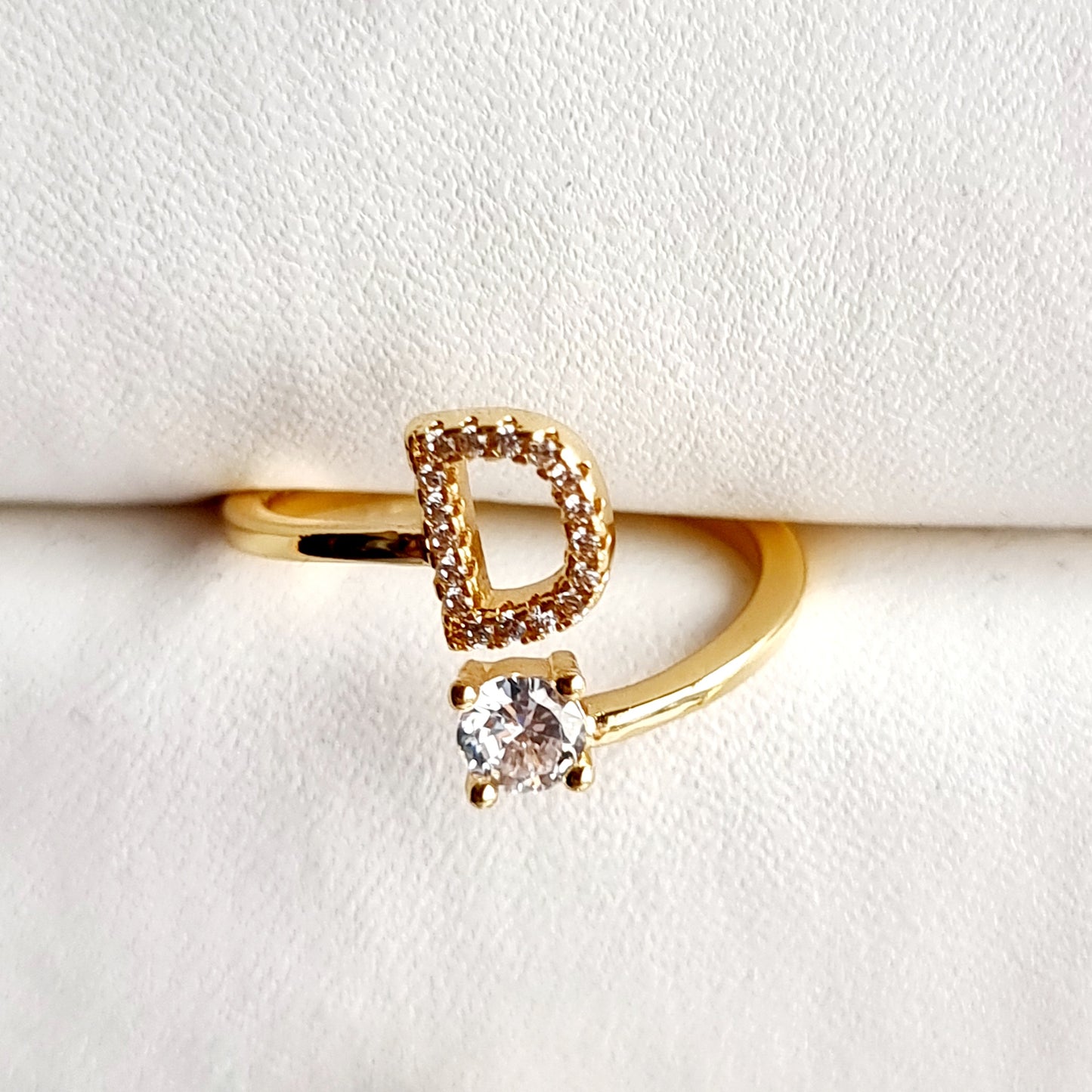 Gold Plated Alphabet Ring