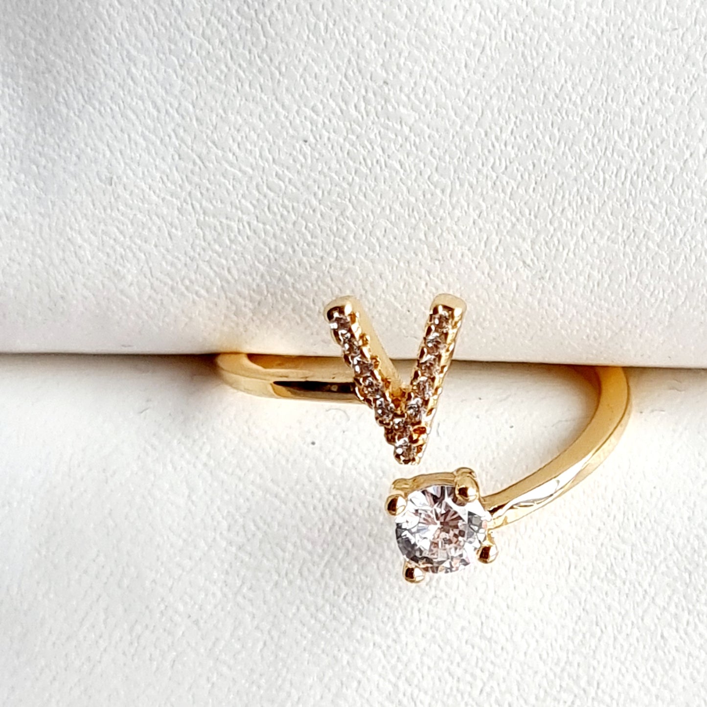 Gold Plated Alphabet Ring