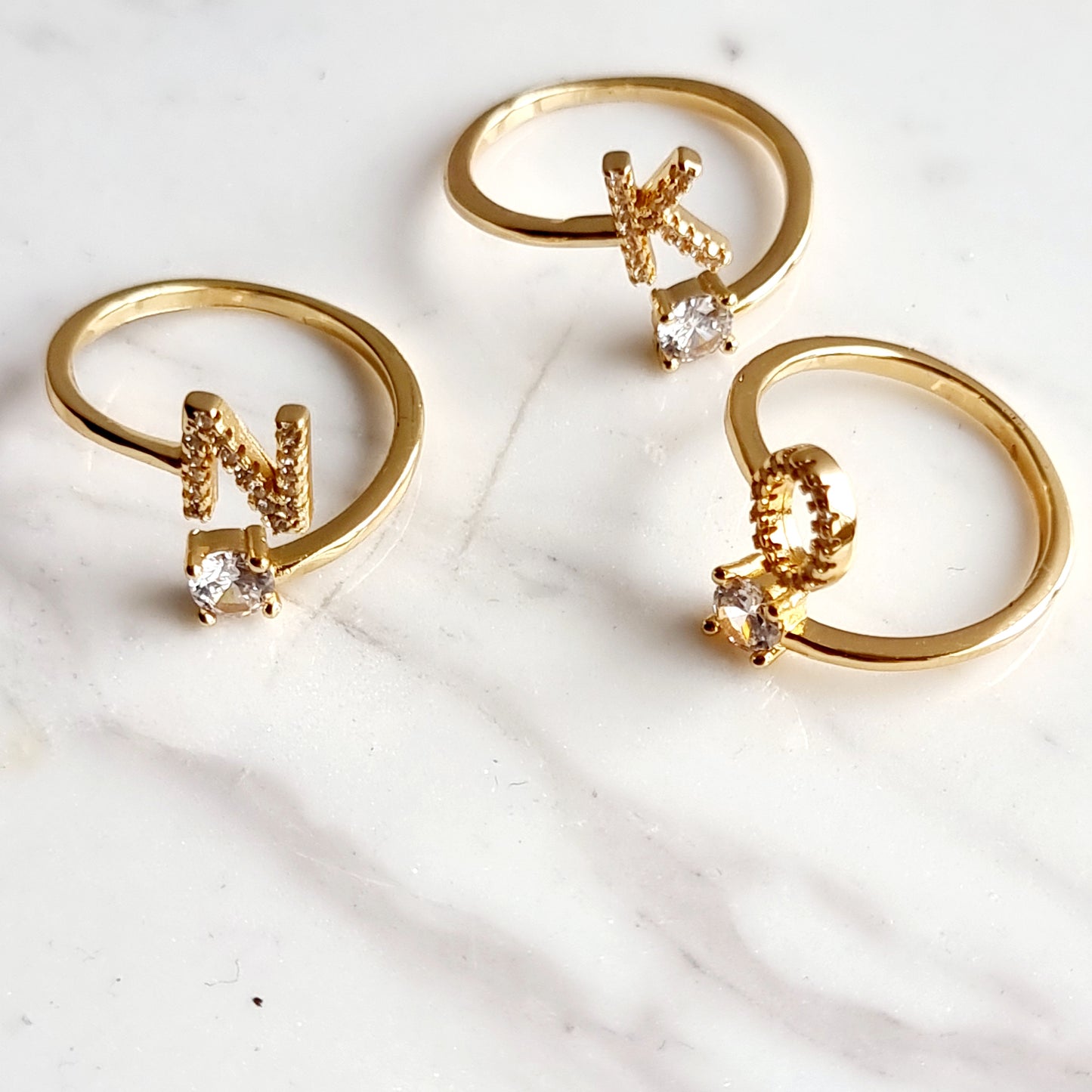 Gold Plated Alphabet Ring