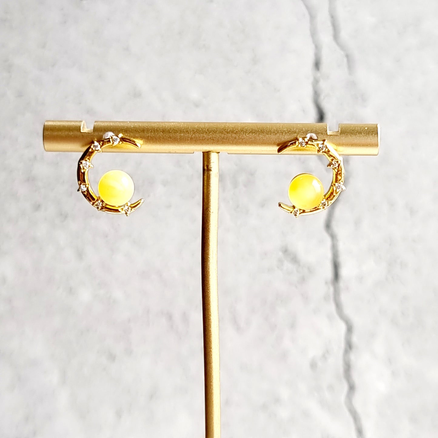 Natural Beeswax Gemstone Earrings