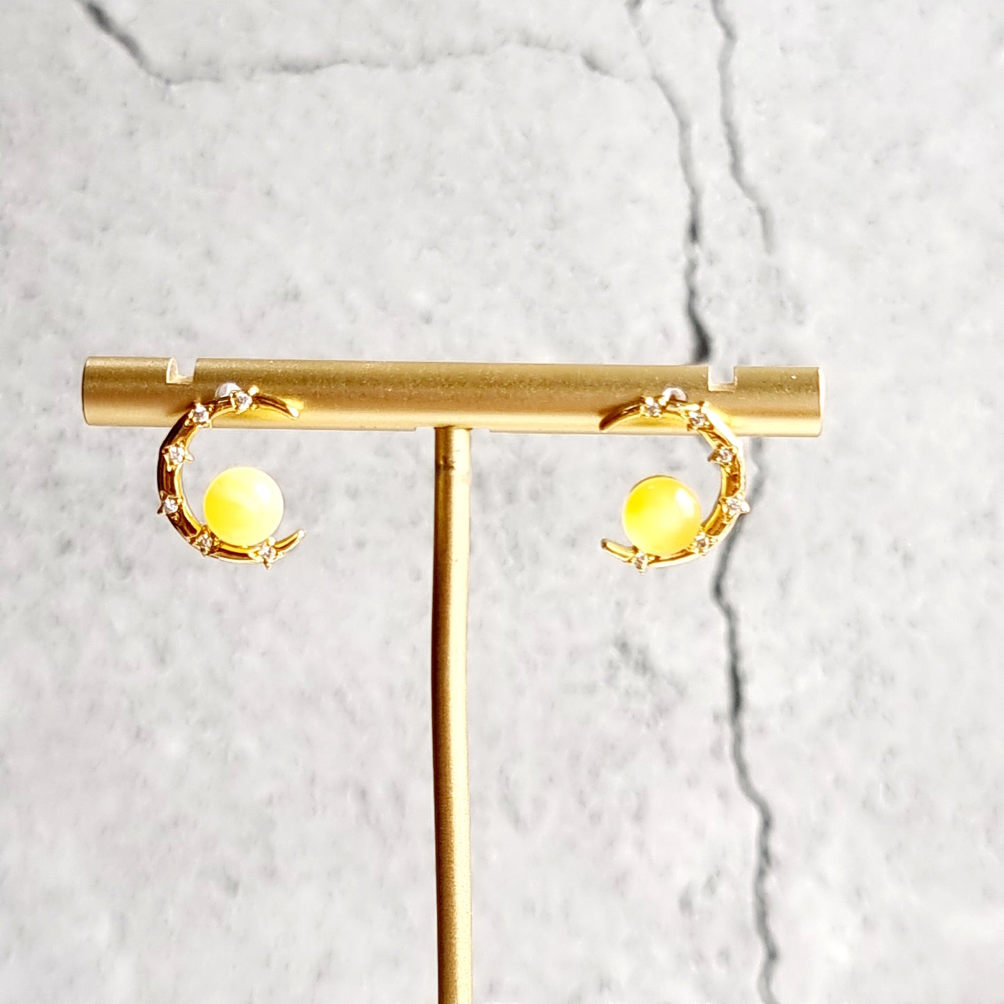 Natural Beeswax Gemstone Earrings