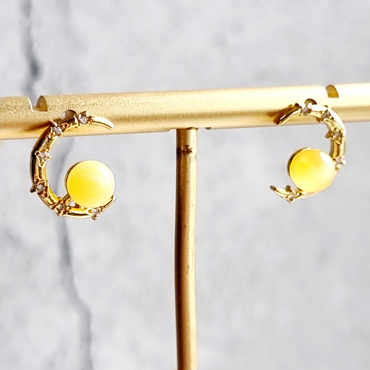 Natural Beeswax Gemstone Earrings