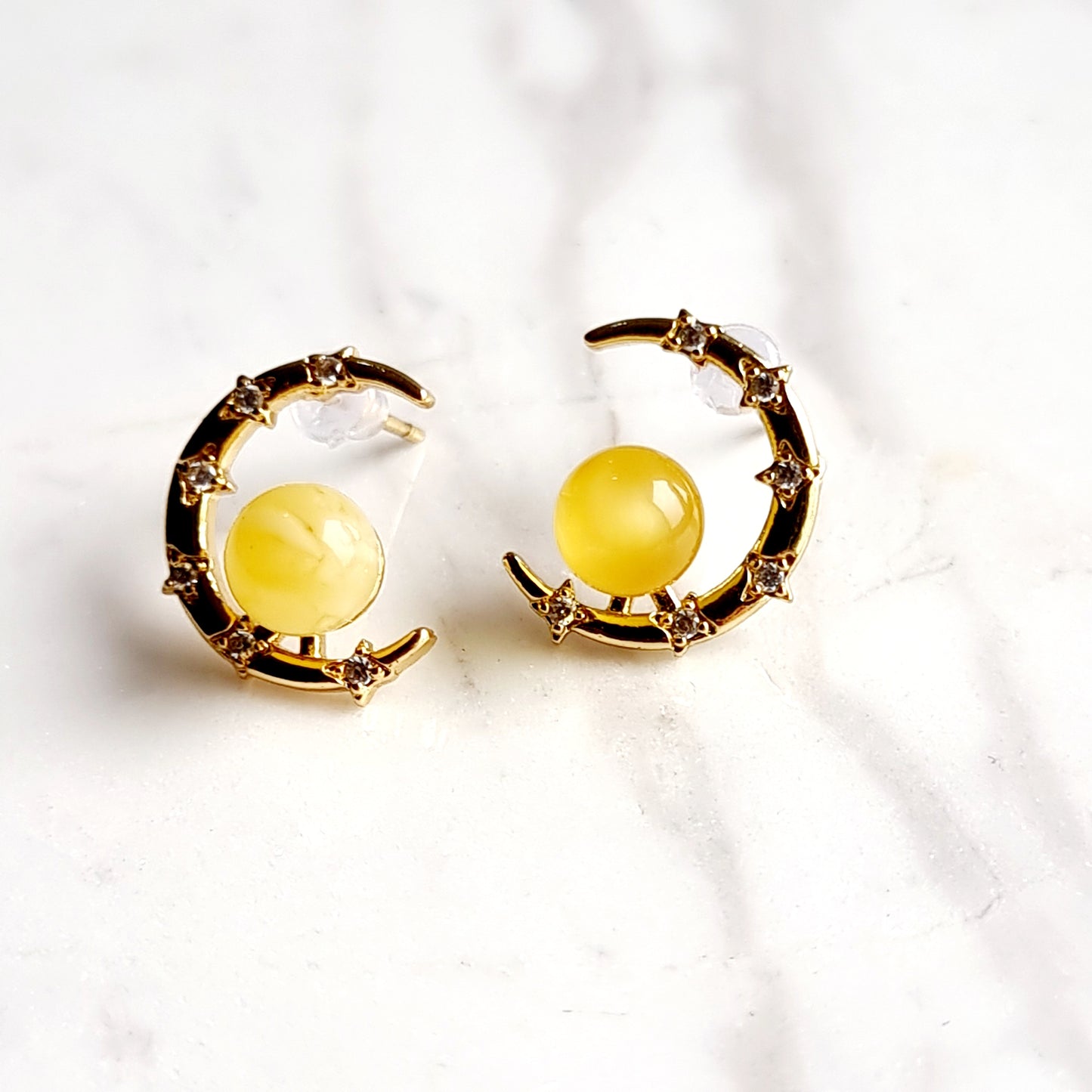Natural Beeswax Gemstone Earrings