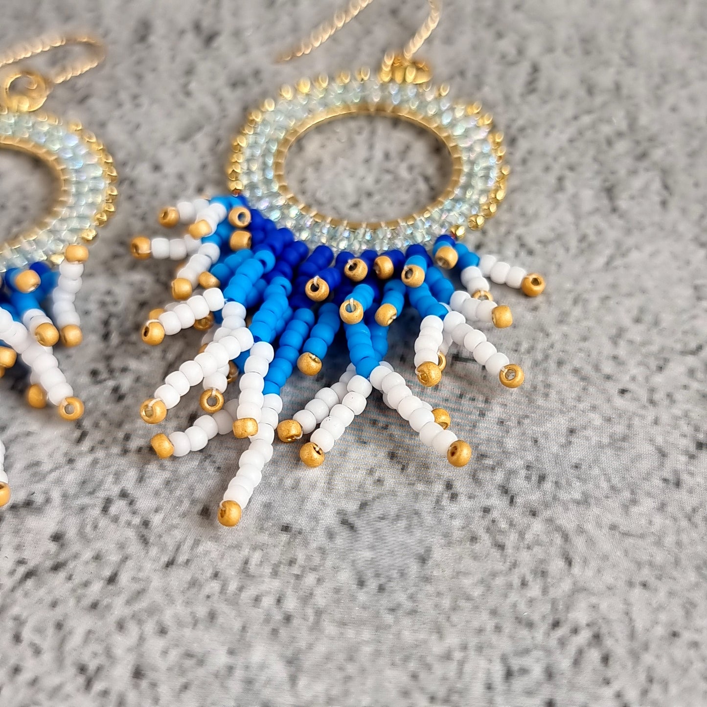 Circular Brickstitch with Coralling Earrings