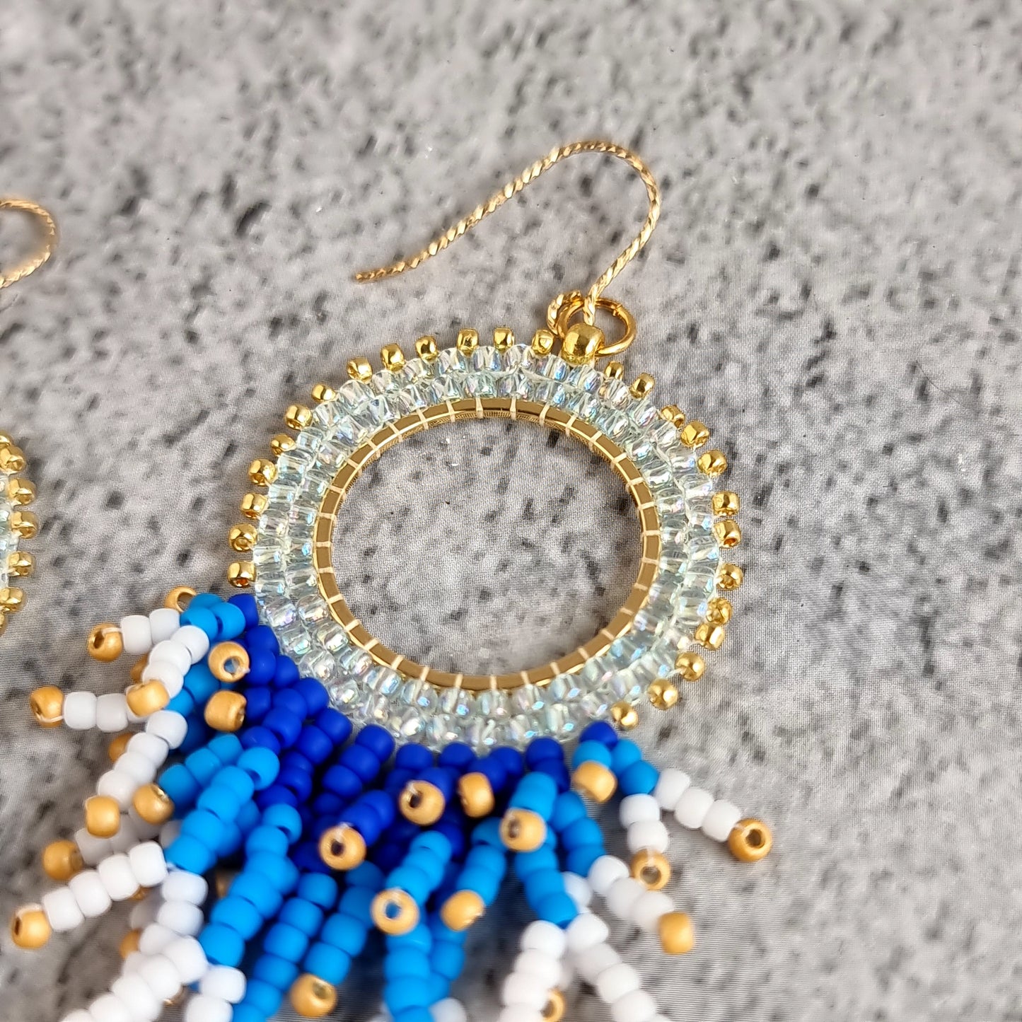Circular Brickstitch with Coralling Earrings