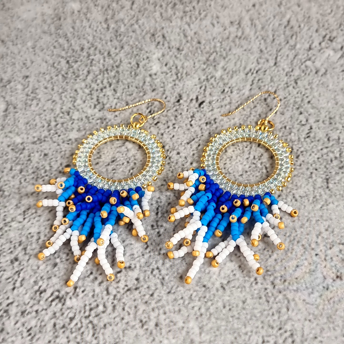 Circular Brickstitch with Coralling Earrings