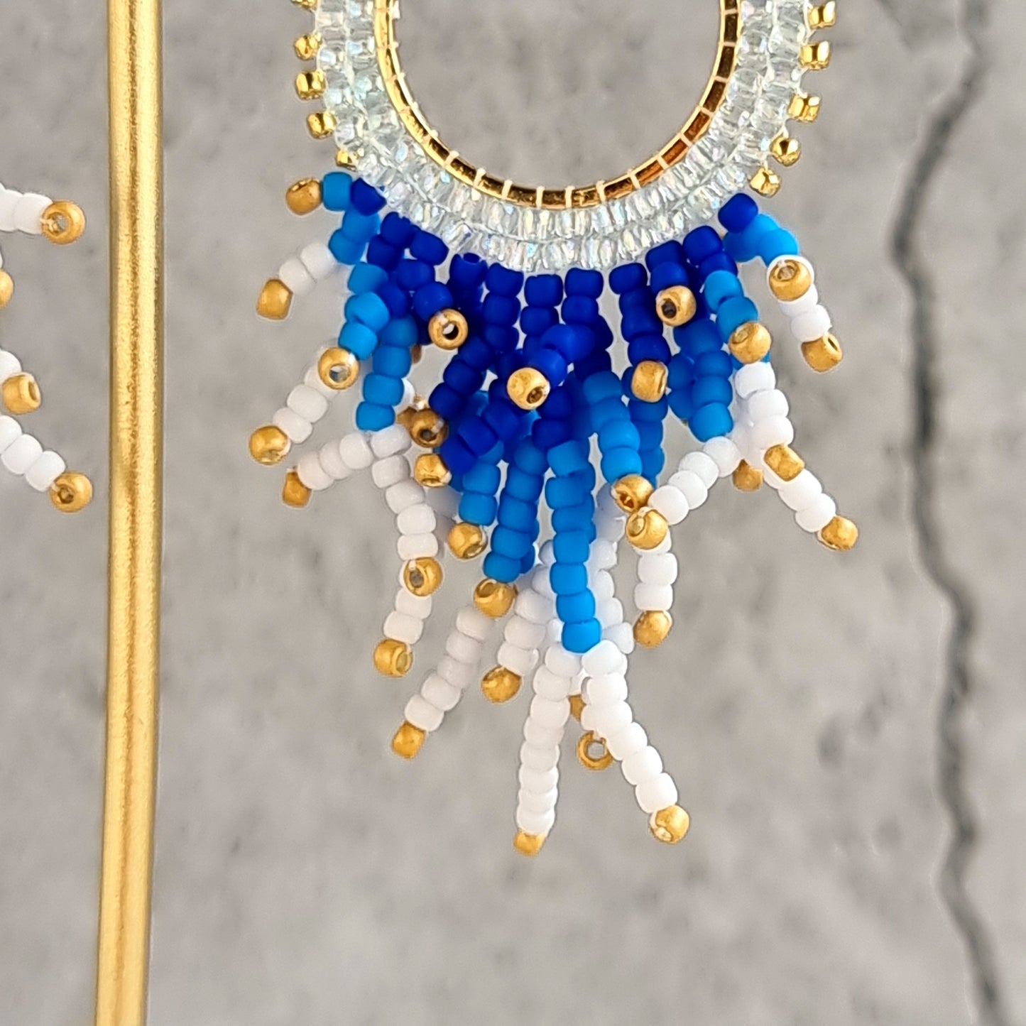 Circular Brickstitch with Coralling Earrings