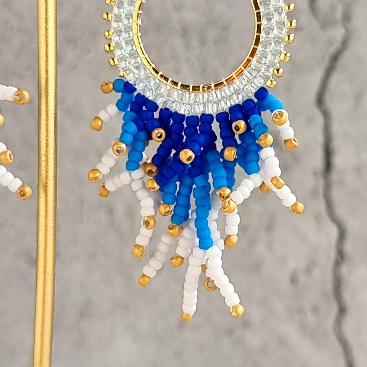 Circular Brickstitch with Coralling Earrings