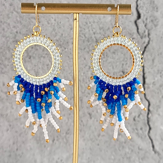 Circular Brickstitch with Coralling Earrings