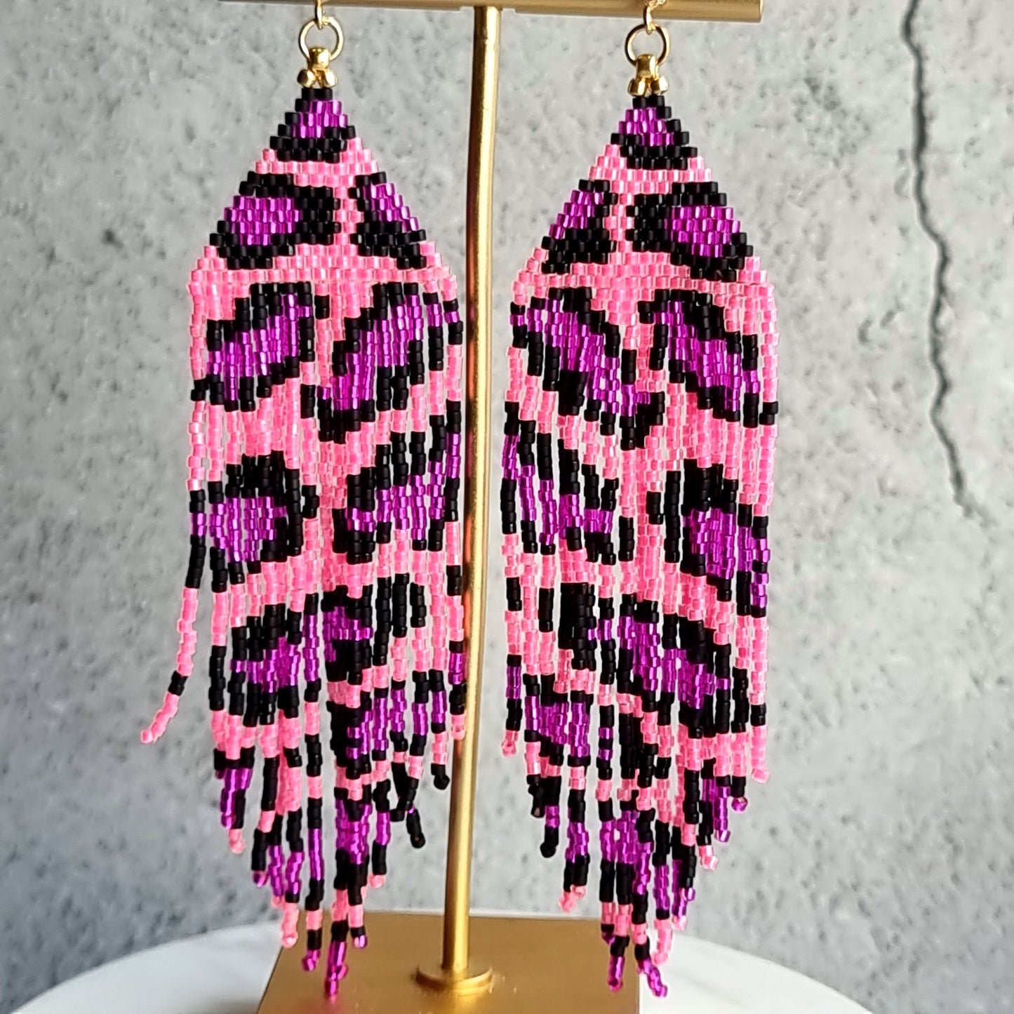 Fringer Earrings - Leopard Prints
