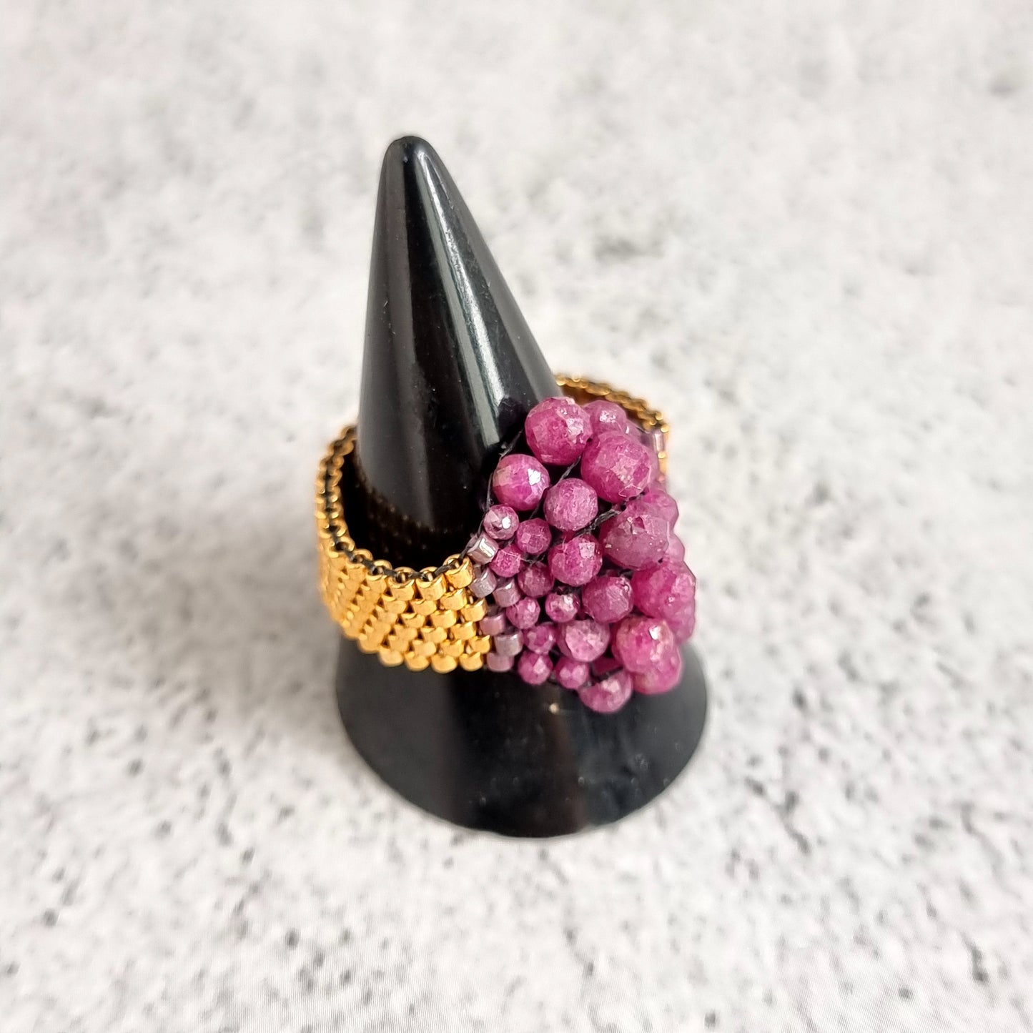 Gradual Peyote Gemstone Ring - Sri Lankan Ruby