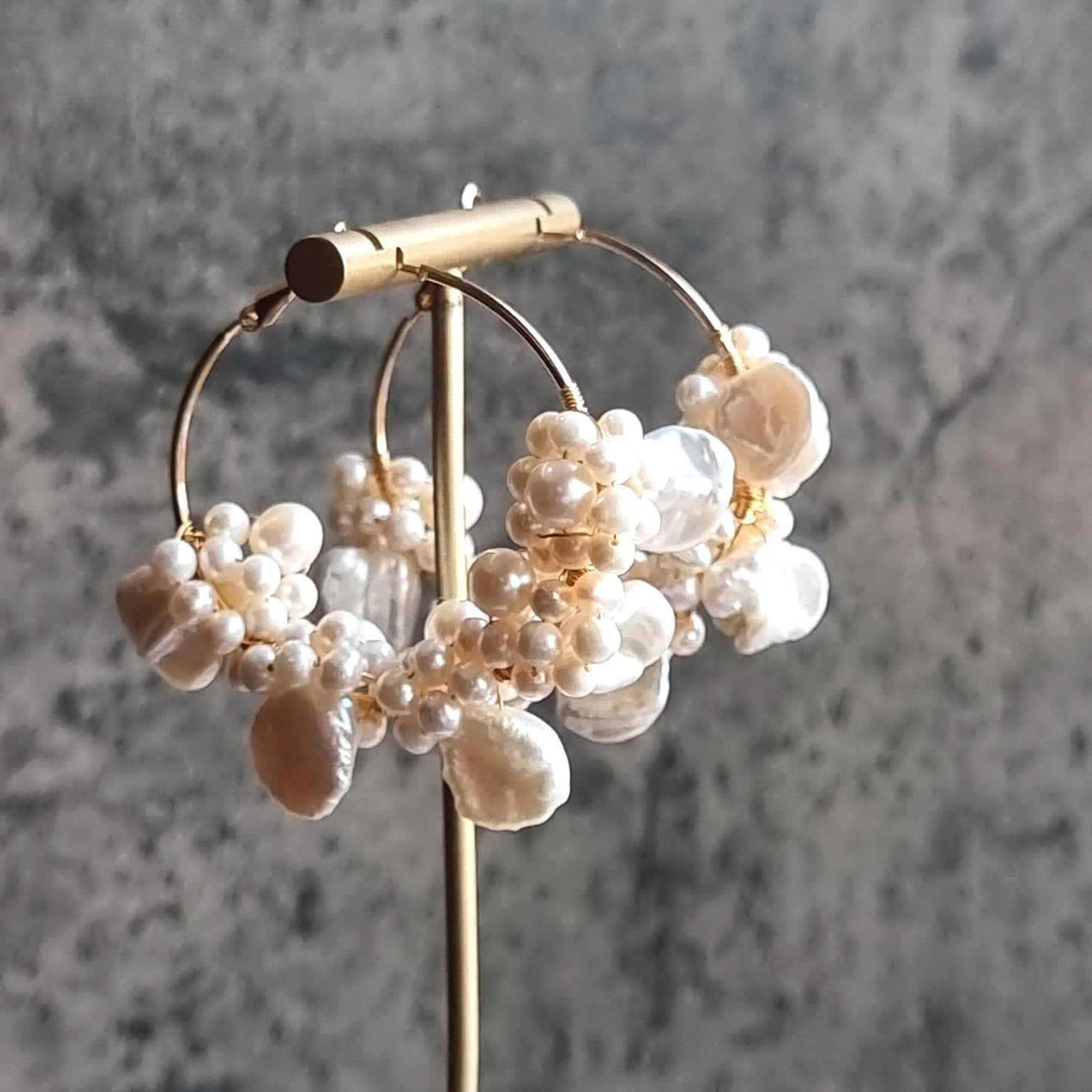 Fresh Water Pearl Flat Baroque Wrap Hoop