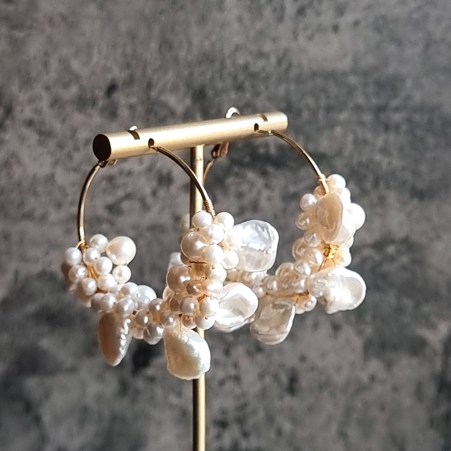 Fresh Water Pearl Flat Baroque Wrap Hoop