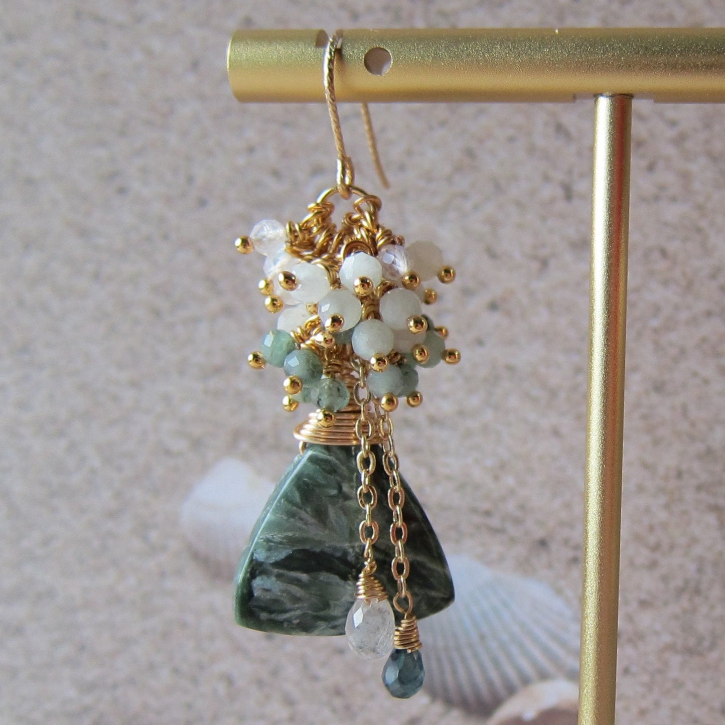 Sepahinite Cluster Gemstone Earrings